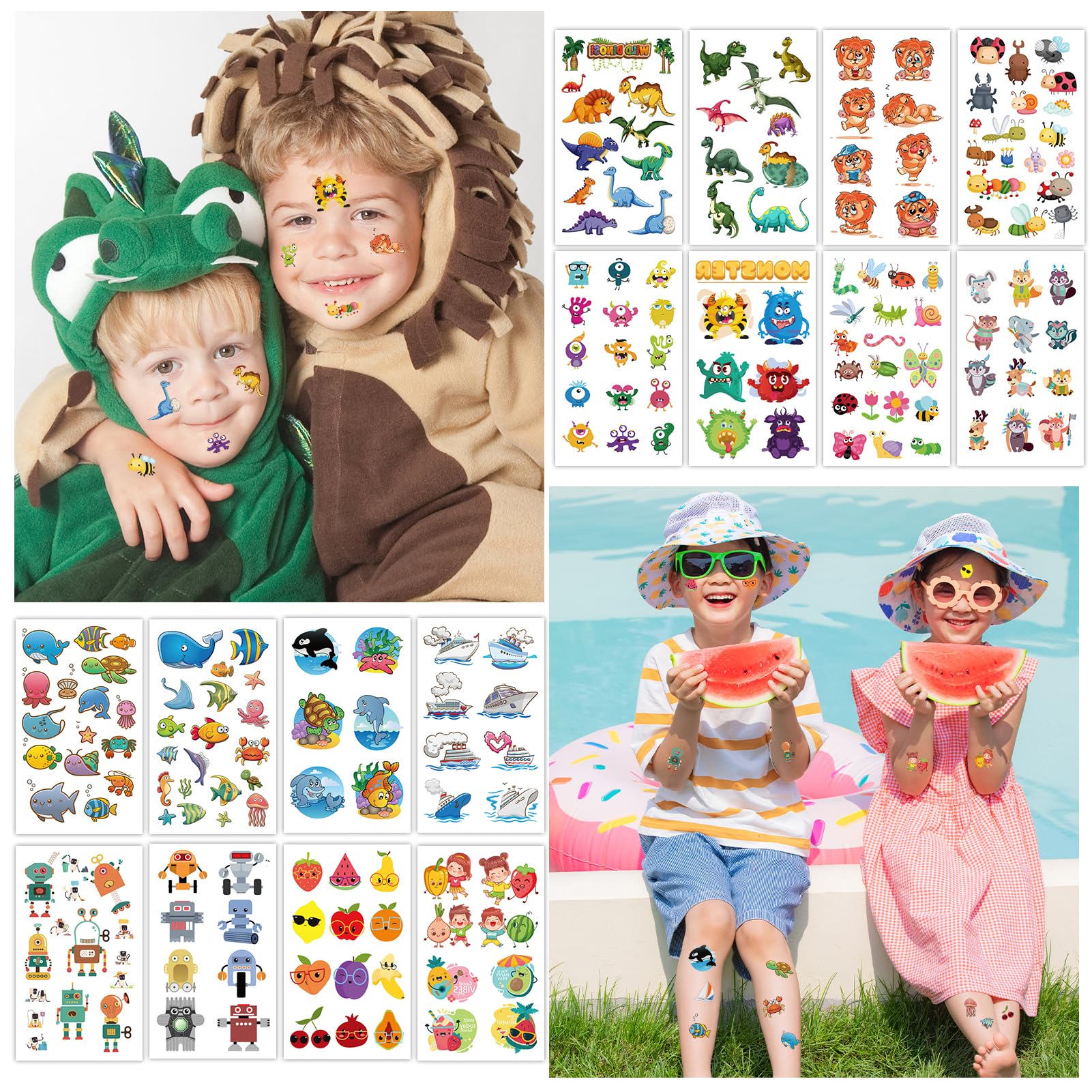 howaf-tempor-re-tattoos-kinder-30-blatt-einhorn-dino-pirat image 5