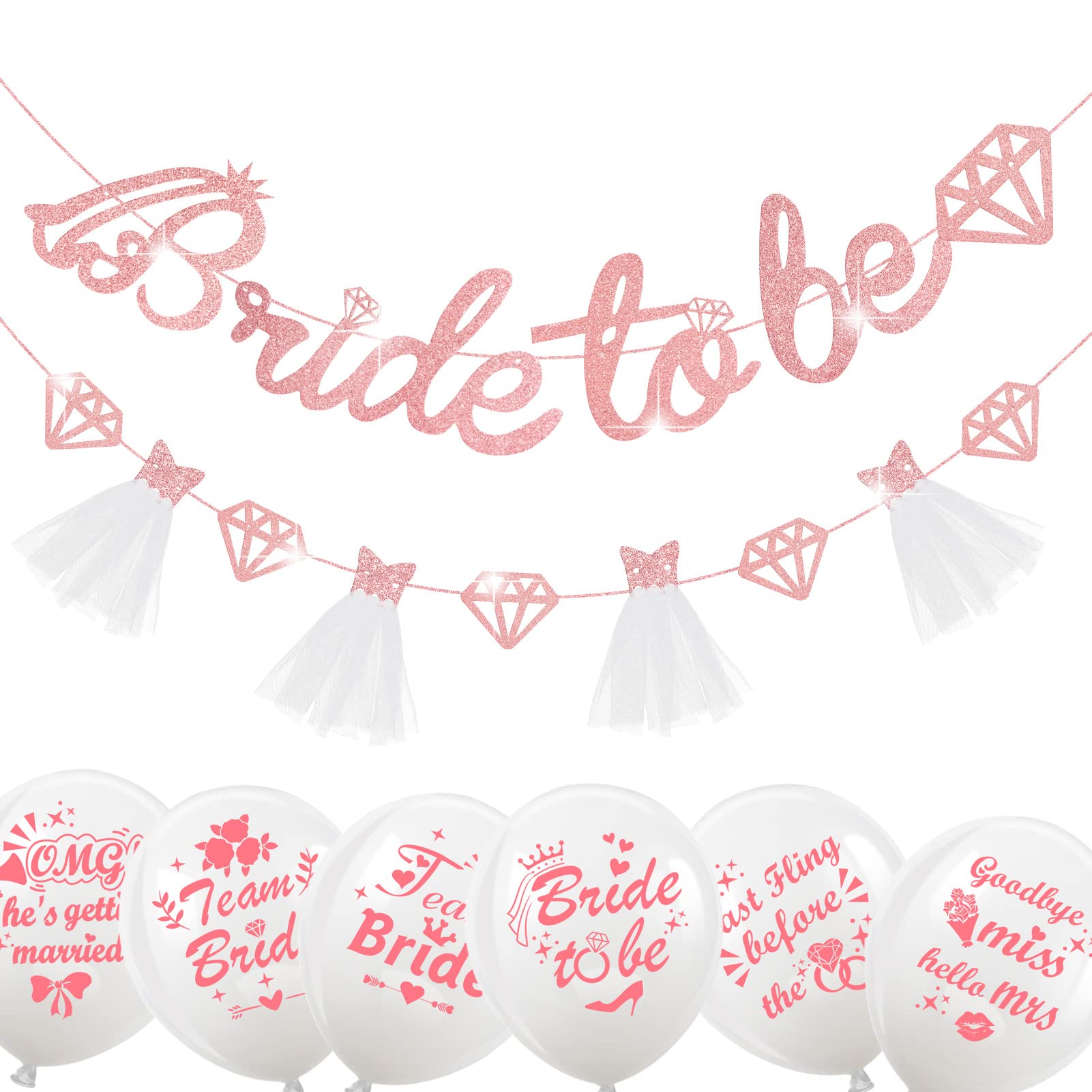 howaf-jga-deko-set-bride-to-be-girlande-wei-rosegold-ballons image 2