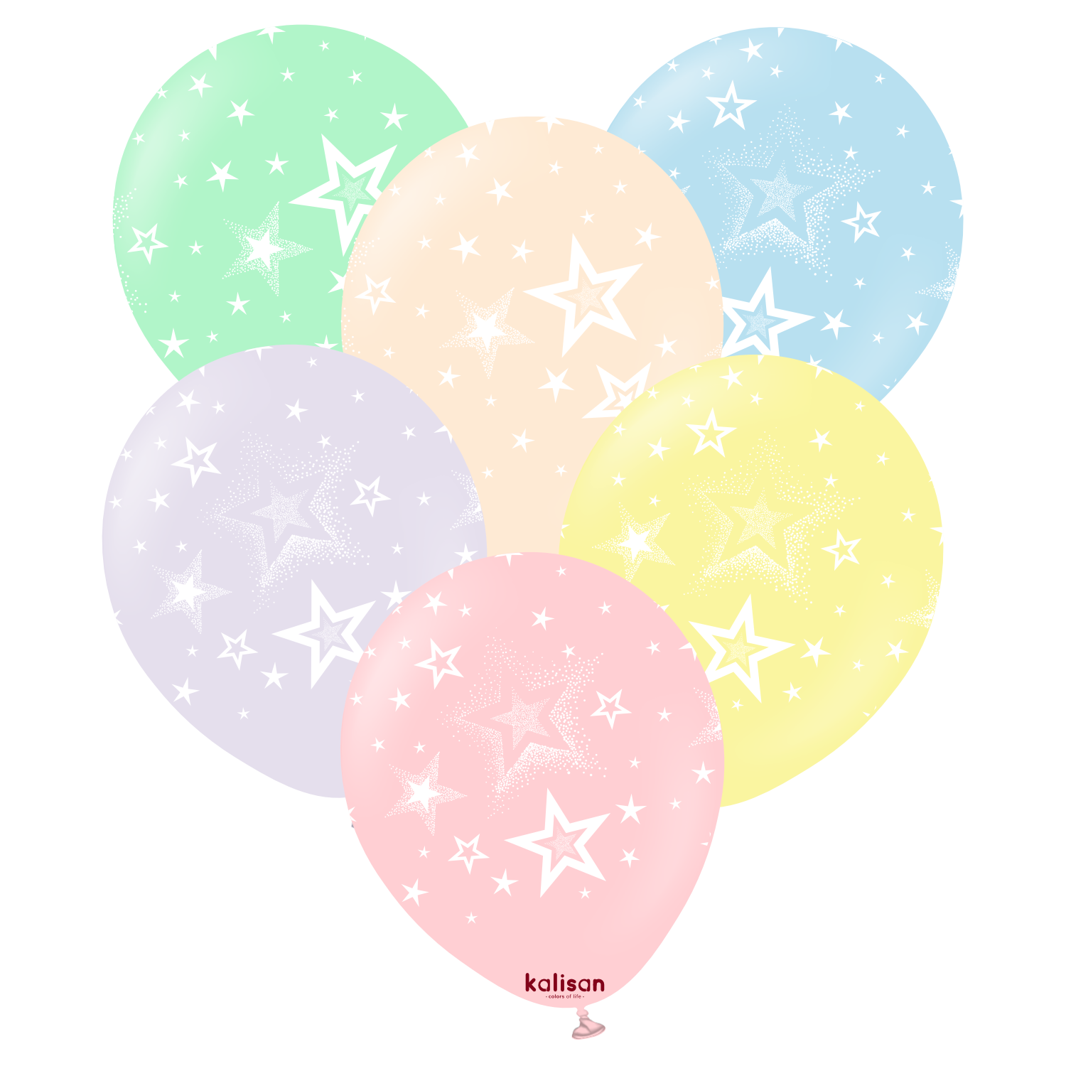 kalisan-party-theme-macaron-stars-luftballons-25-st-ck-pastell-mix image 1