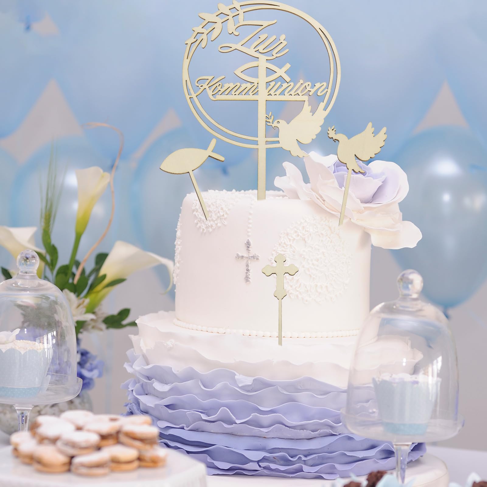 howaf-kommunion-cake-topper-holz-7tlg-fisch-kreuz-taube image 5