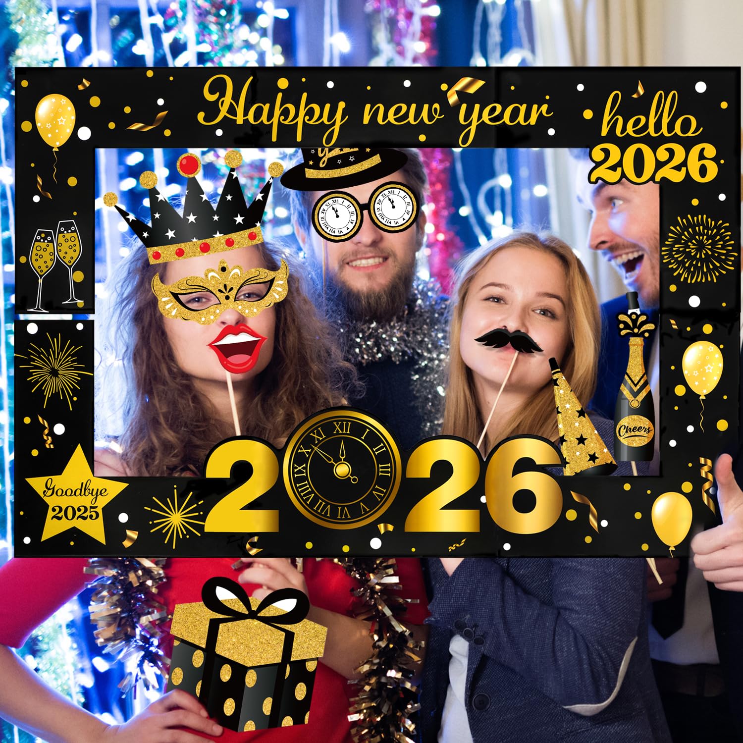 howaf-silvester-foto-requisiten-xxl-rahmen-stil-b-26-teile image 6