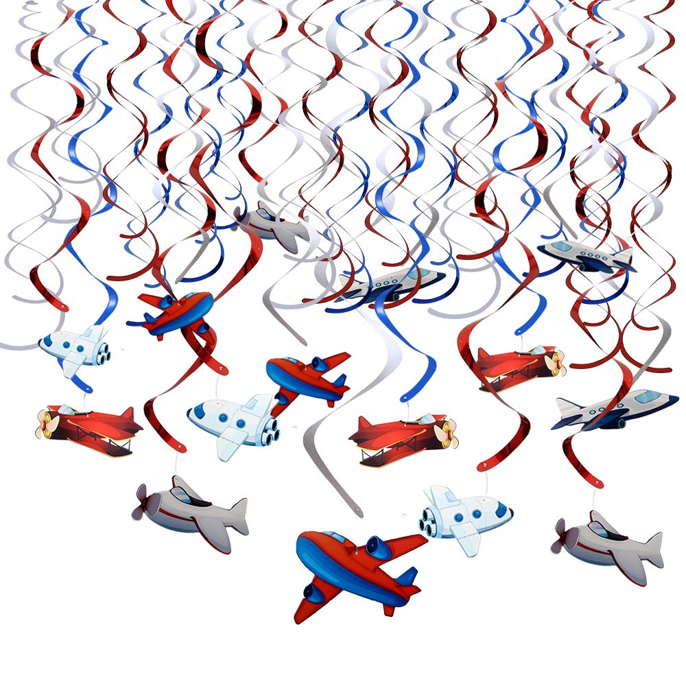 howaf-flugzeug-h-ngedeko-30-teilig-geburtstag-spiralen-folie image 1