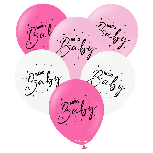 kalisan-baby-shower-hello-baby-luftballons-pink-12-zoll-25-st-ck image 1