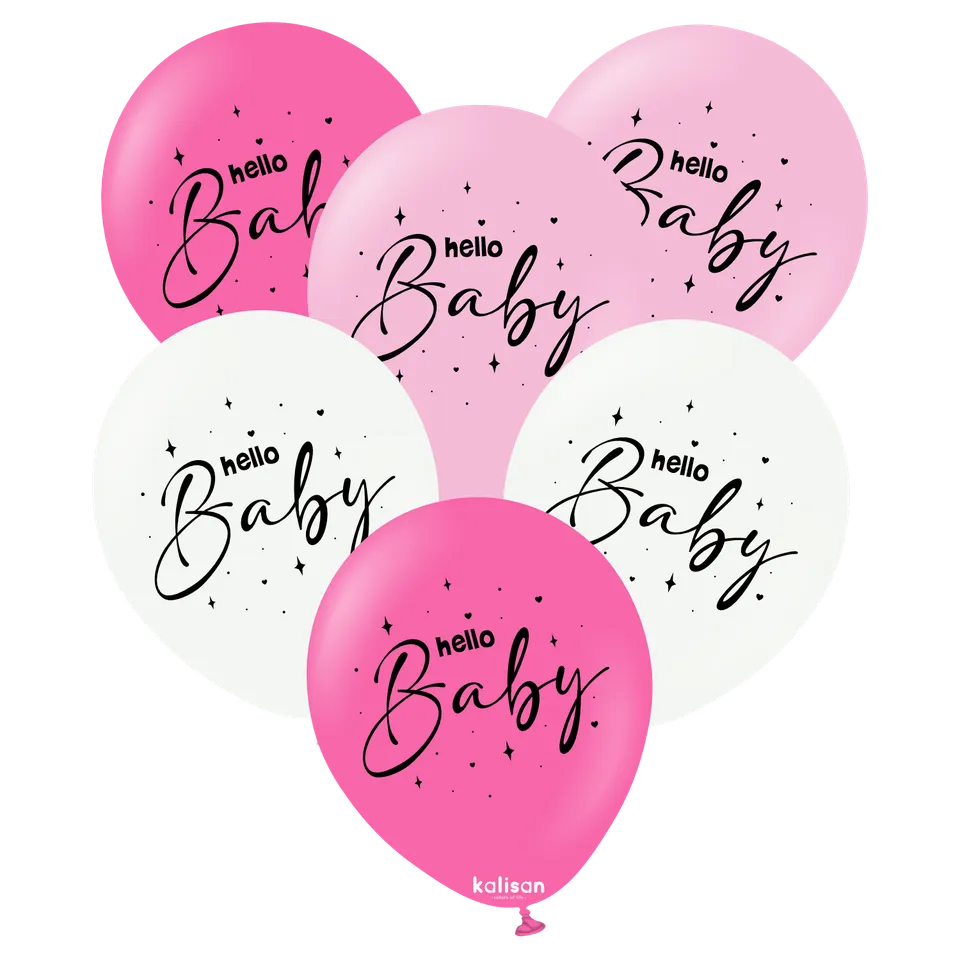 kalisan-baby-shower-hello-baby-luftballons-pink-12-zoll-25-st-ck image 1