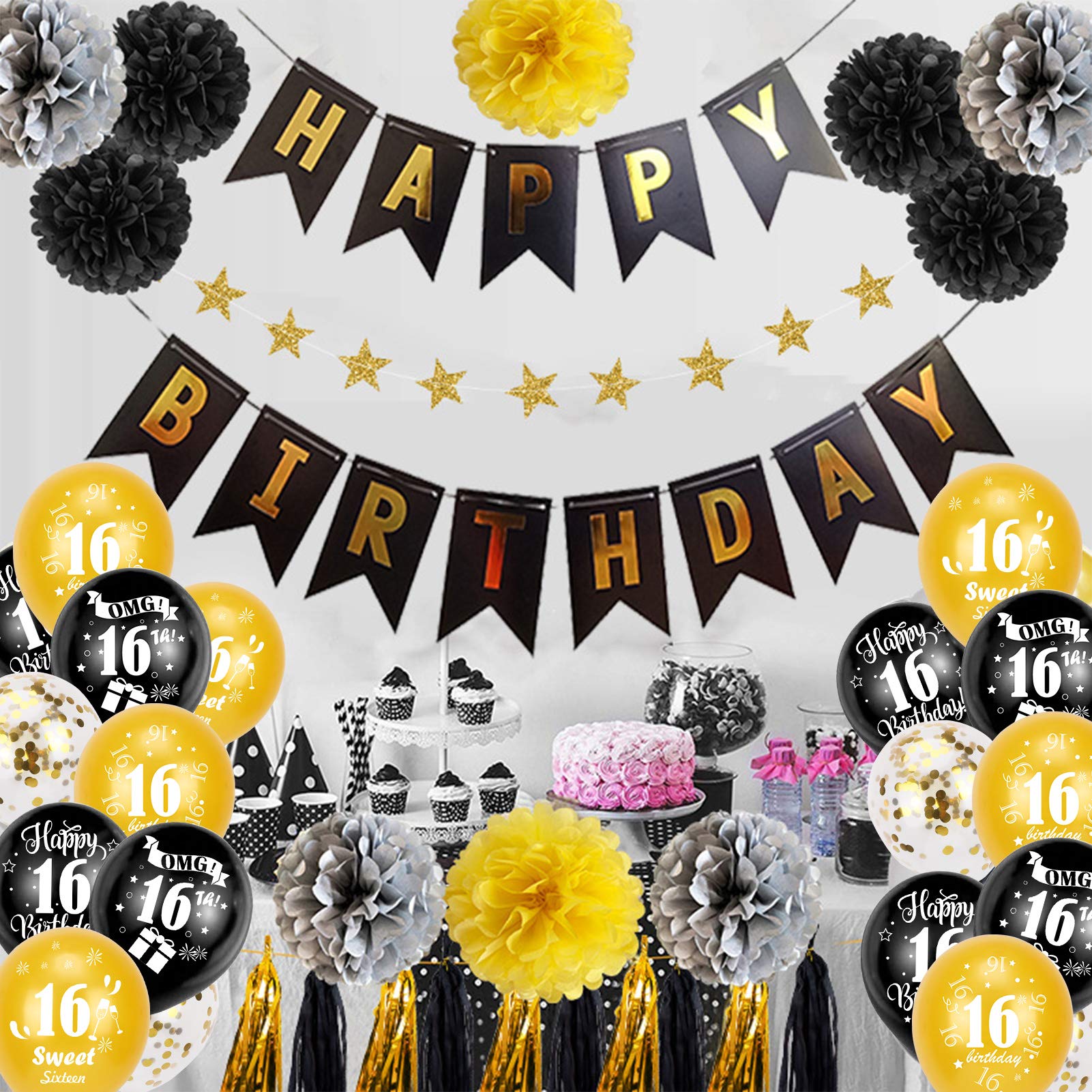 howaf-16-geburtstag-luftballons-set-30tlg-schwarz-gold-12 image 5