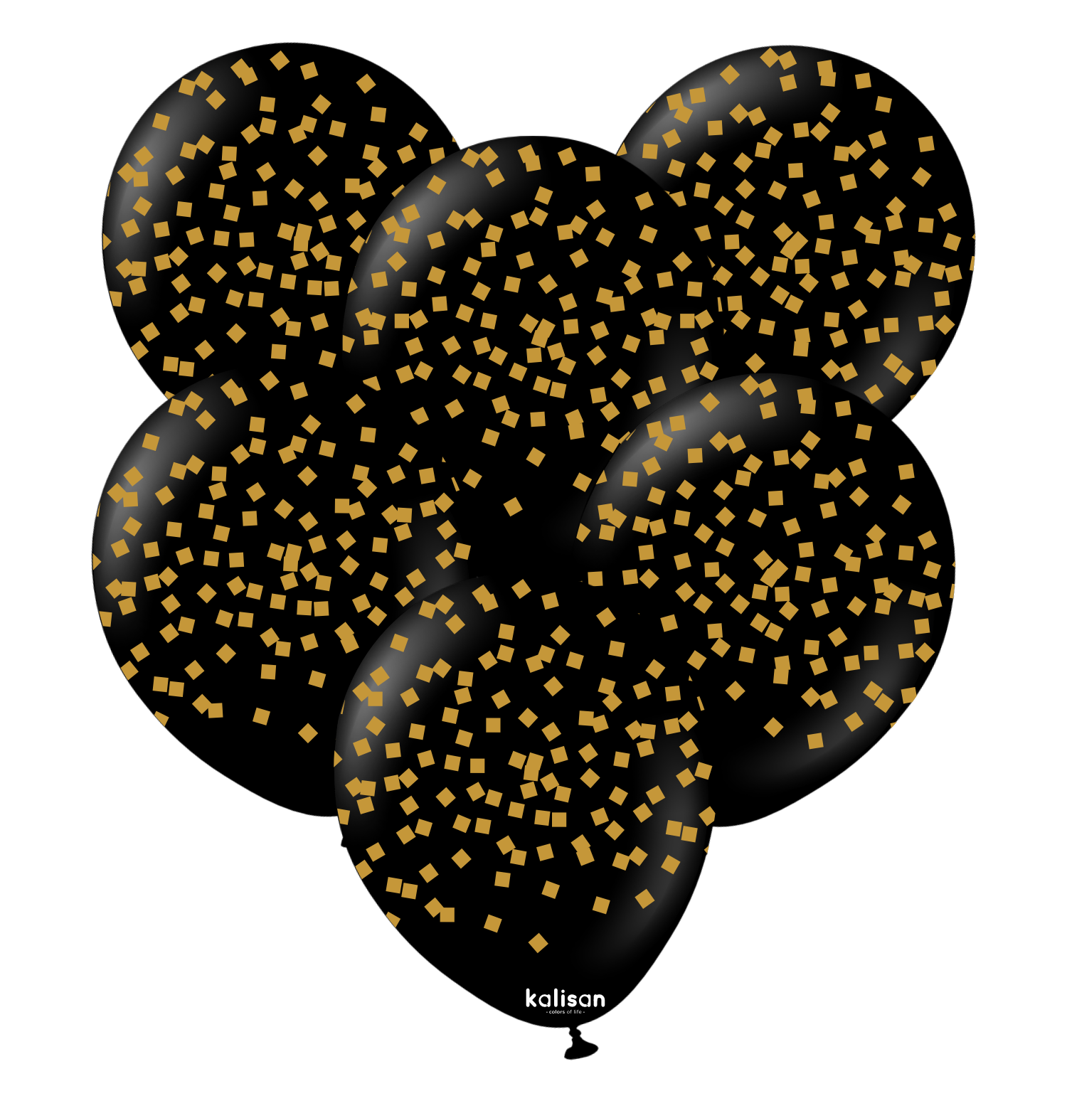 kalisan-party-theme-gold-confetti-luftballons-12-25-stk-schwarz image 1