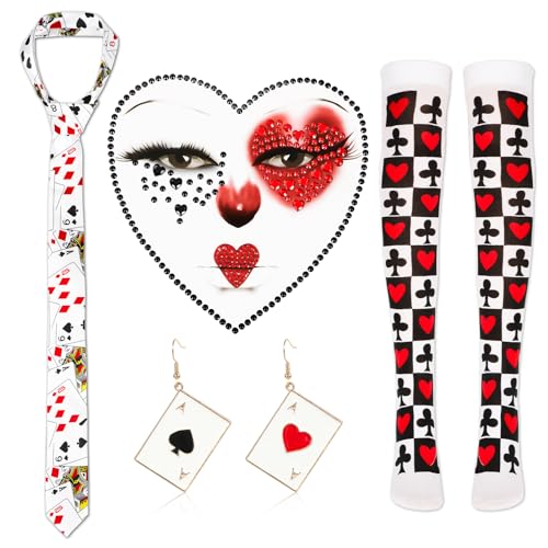 howaf-karneval-kost-m-damen-poker-set-krawatte-str-mpfe image 8