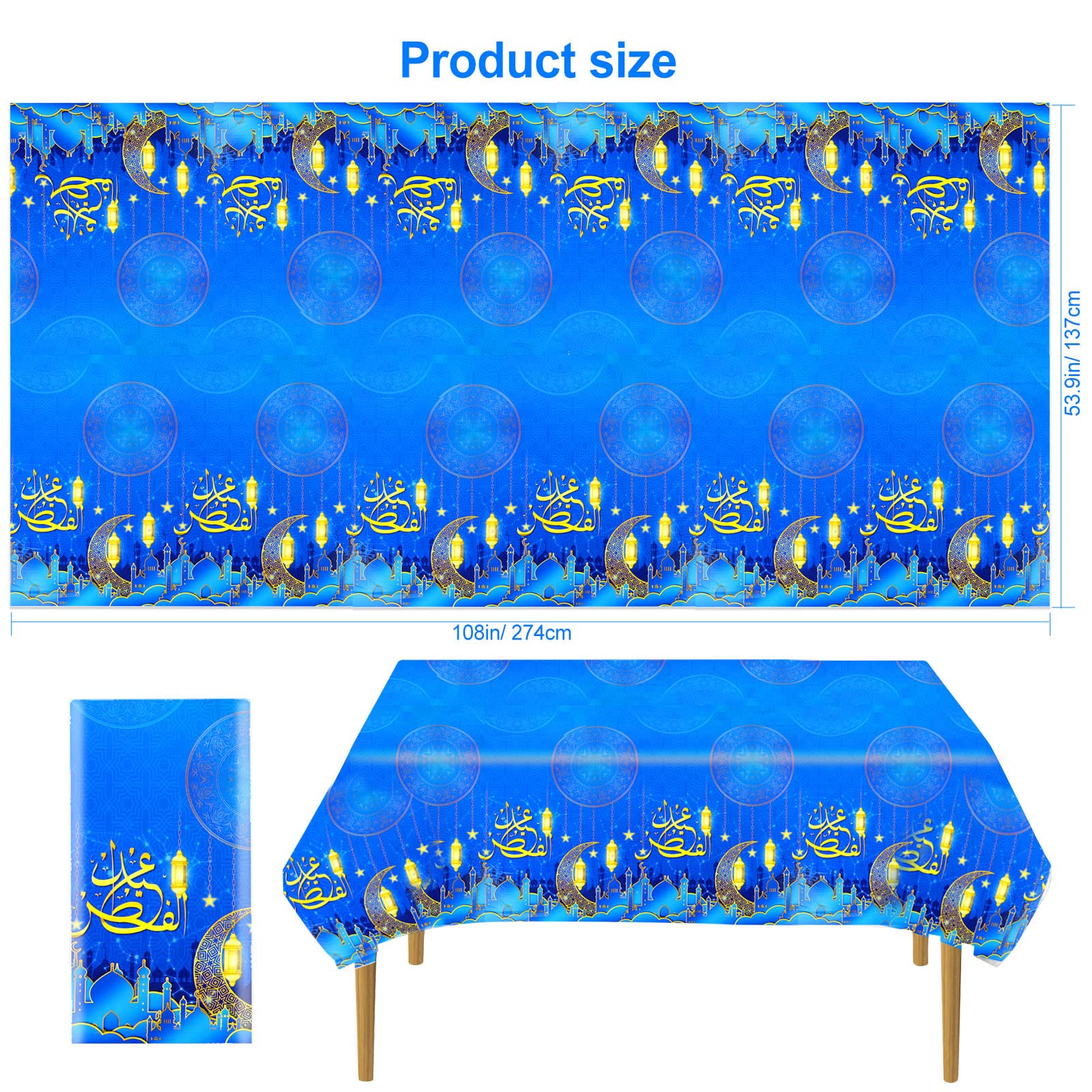 howaf-ramadan-tischdecke-eid-mubarak-2-st-ck-blau-274x137cm image 2