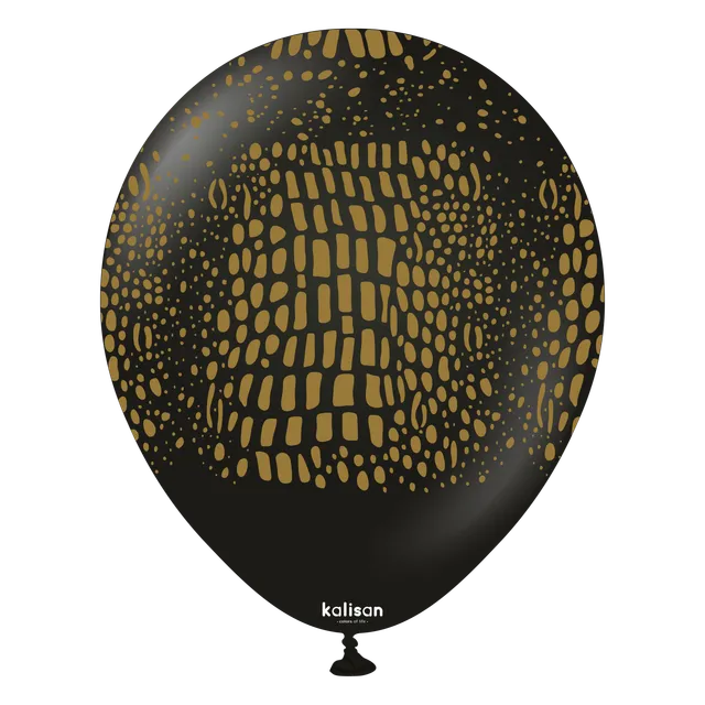 kalisan-safari-theme-crocodile-black-luftballons-25-st-ck-schwarz-gold image 1