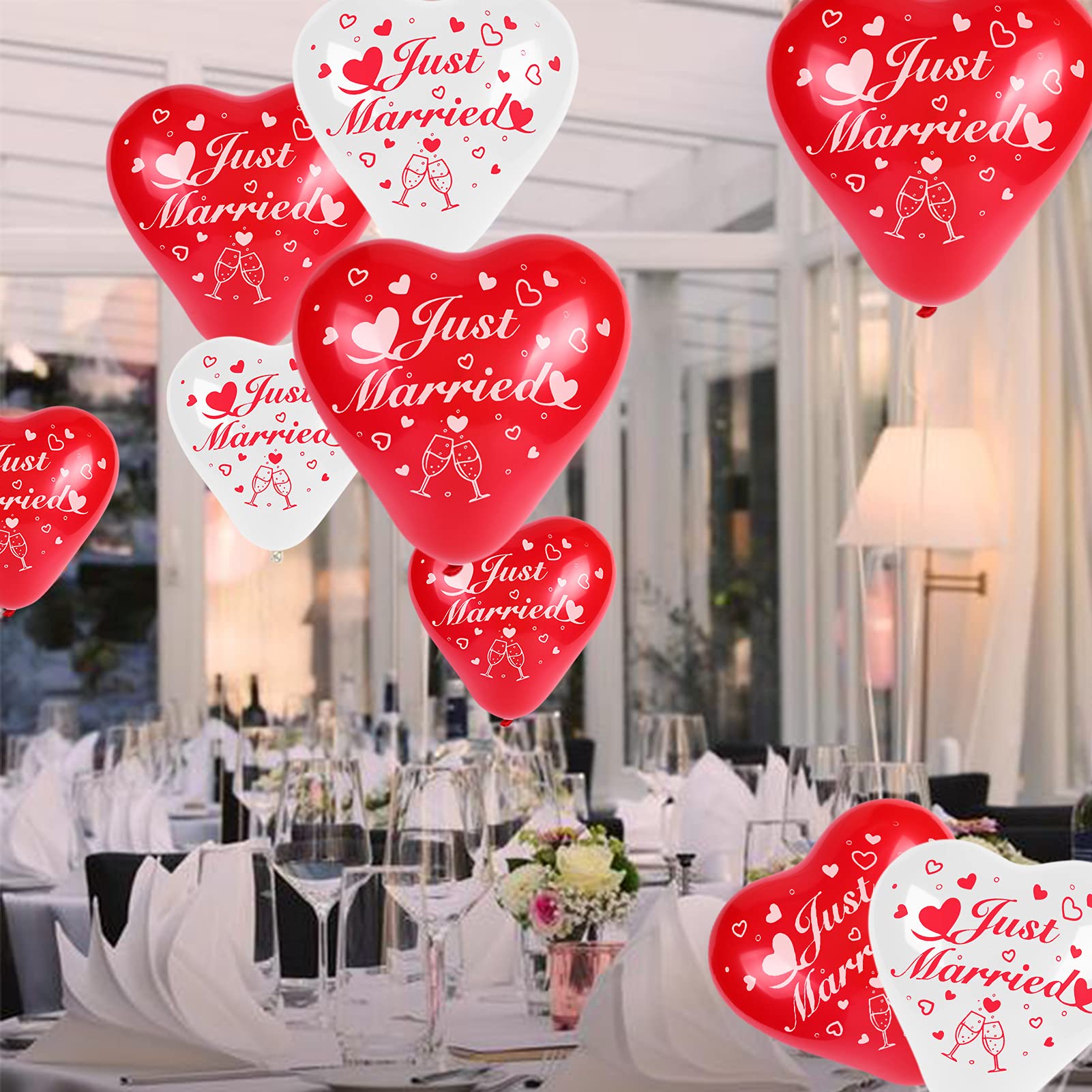 howaf-just-married-herz-luftballons-rot-weiss-50-st-ck image 7