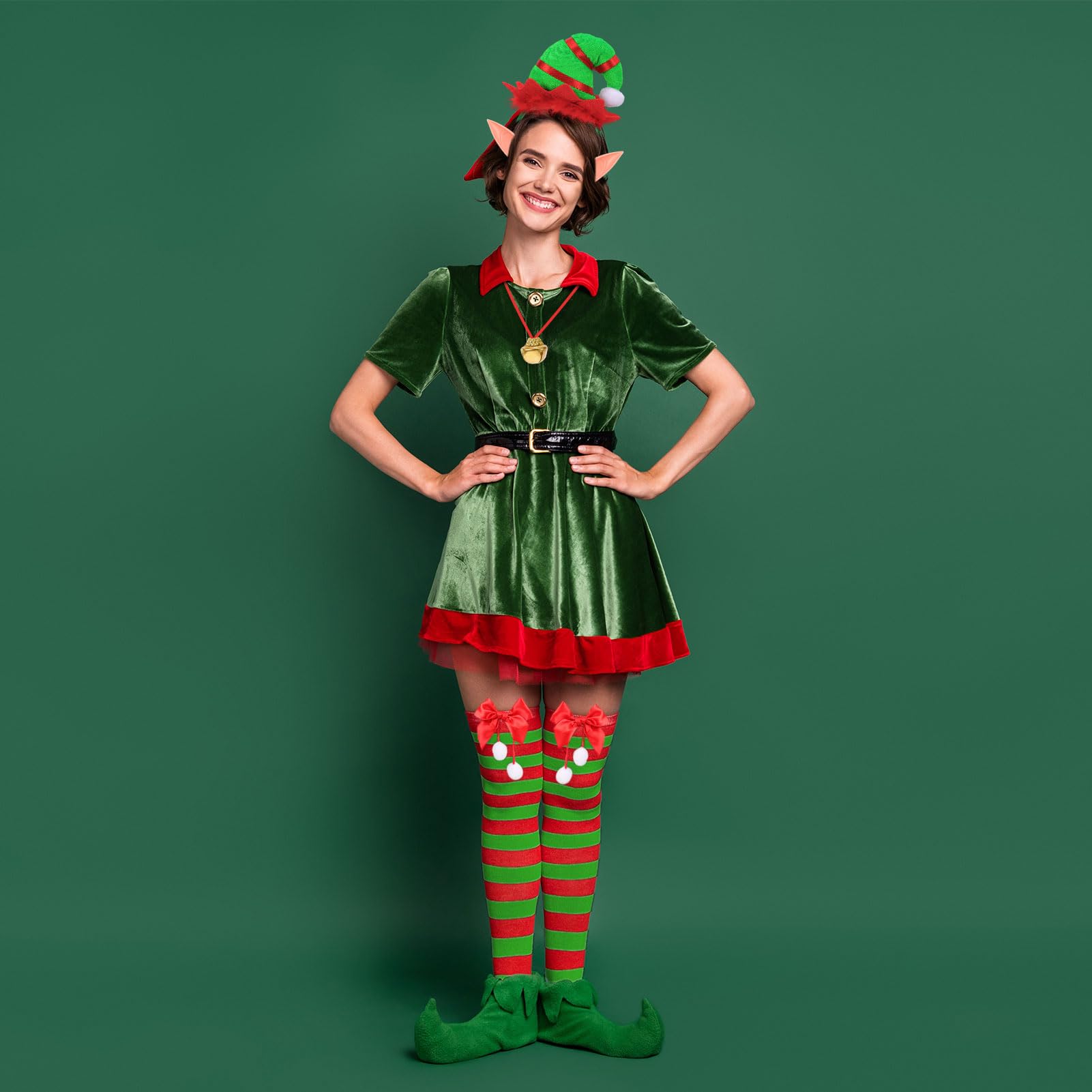 howaf-elf-kost-m-damen-set-haarreif-ohren-kette-str-mpfe image 6