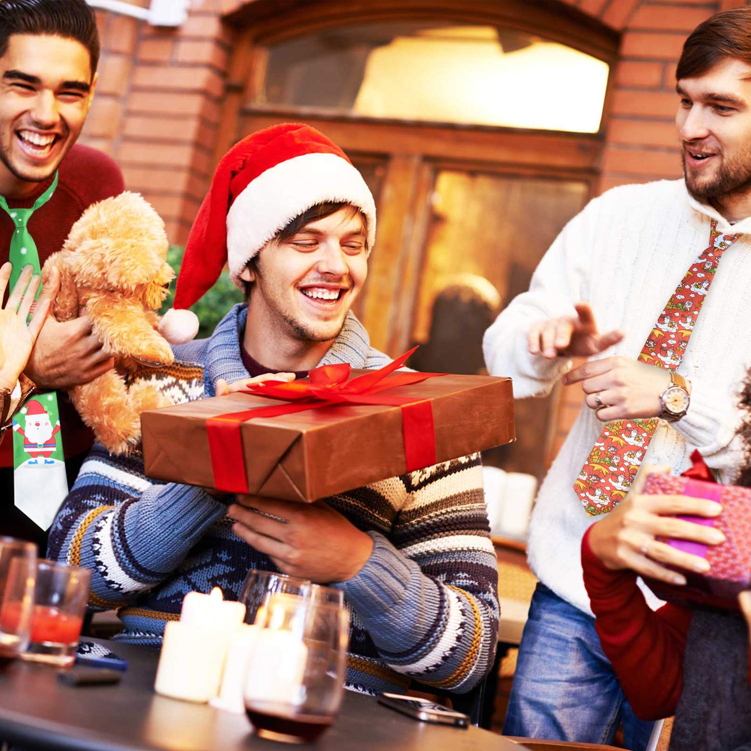 howaf-weihnachtskrawatte-herren-3er-set-schneeflocke-party image 7