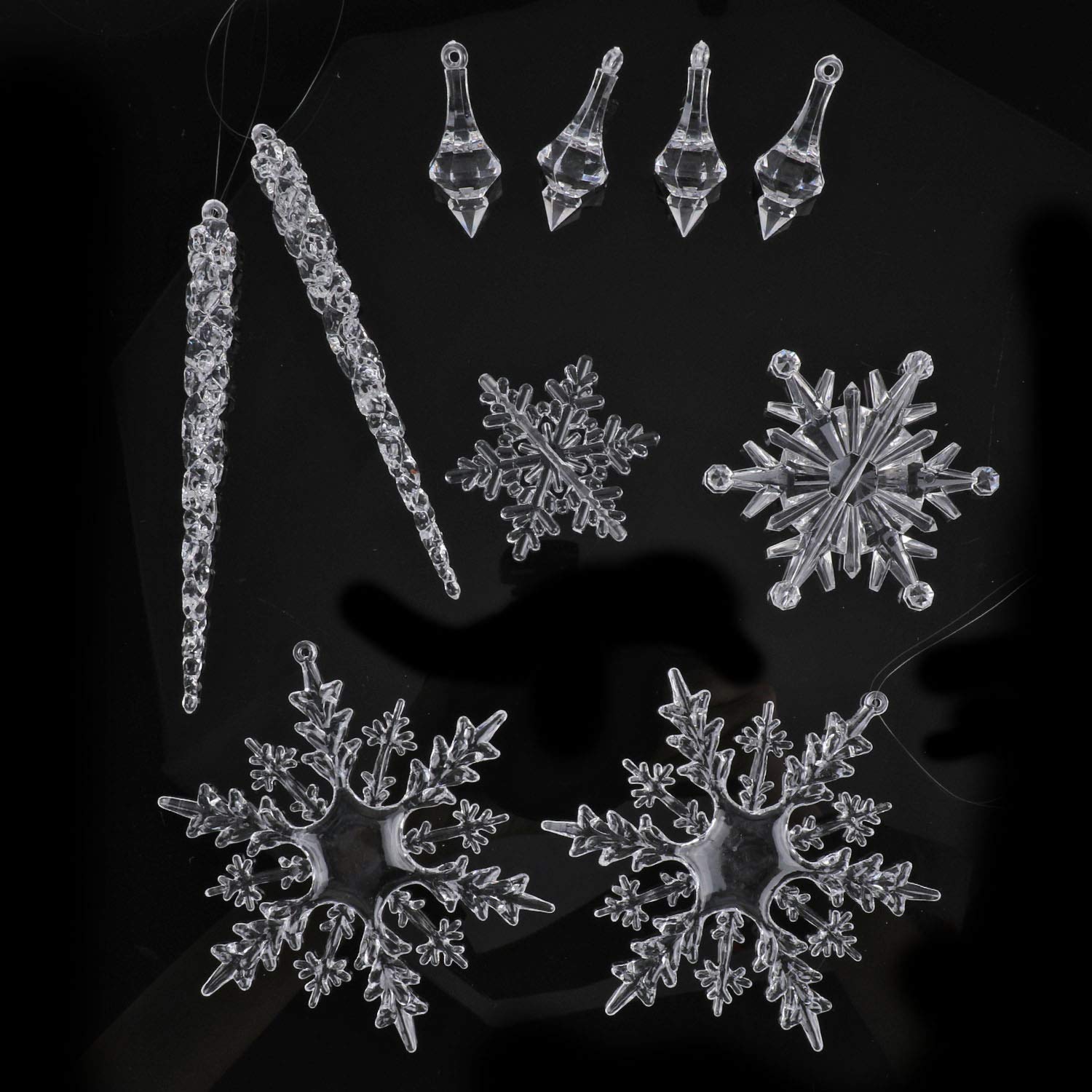 howaf-christbaumschmuck-eiszapfen-schneeflocken-40er-set image 5