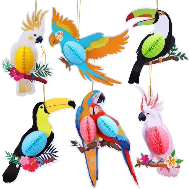 howaf-papagei-h-ngedeko-hawaii-party-6-st-ck-wabe-bunt image 1