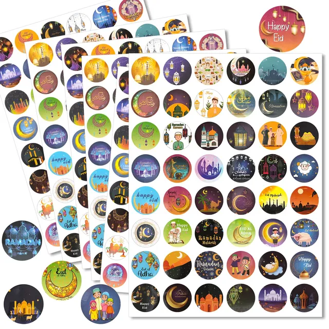 howaf-eid-mubarak-aufkleber-288-stk-55mm-ramadan-sticker-selbstklebend image 1