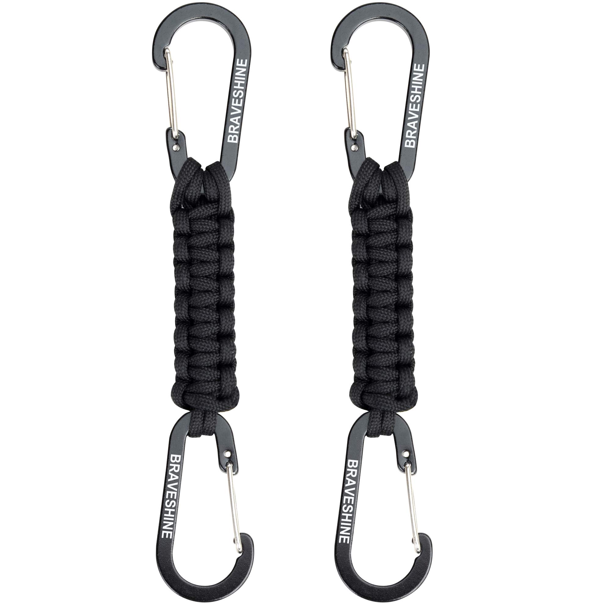 braveshine-karabiner-schl-sselanh-nger-2x-schwarz-18-5cm image 1