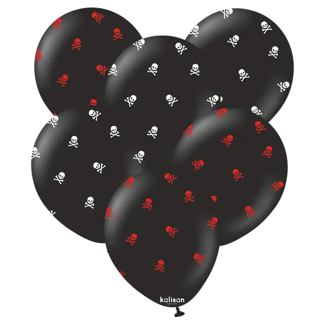 kalisan-party-theme-skulls-totenkopf-luftballons-schwarz-25-st-ck image 1