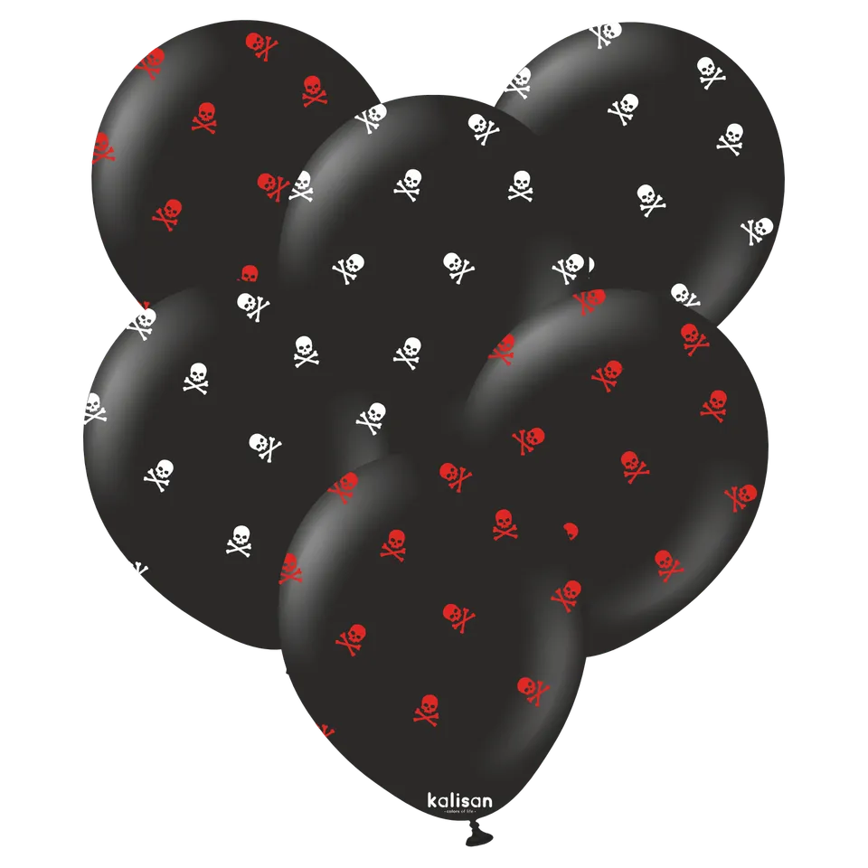 kalisan-party-theme-skulls-totenkopf-luftballons-schwarz-25-st-ck image 1