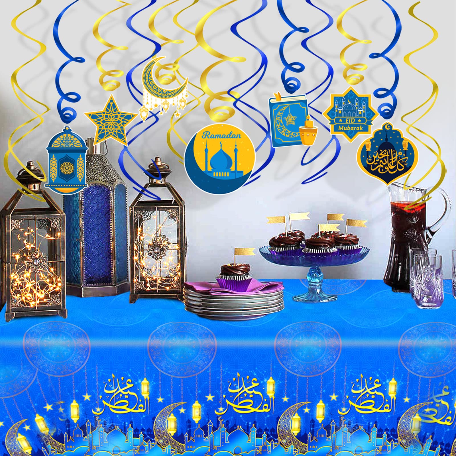 howaf-ramadan-tischdecke-eid-mubarak-2-st-ck-blau-274x137cm image 5