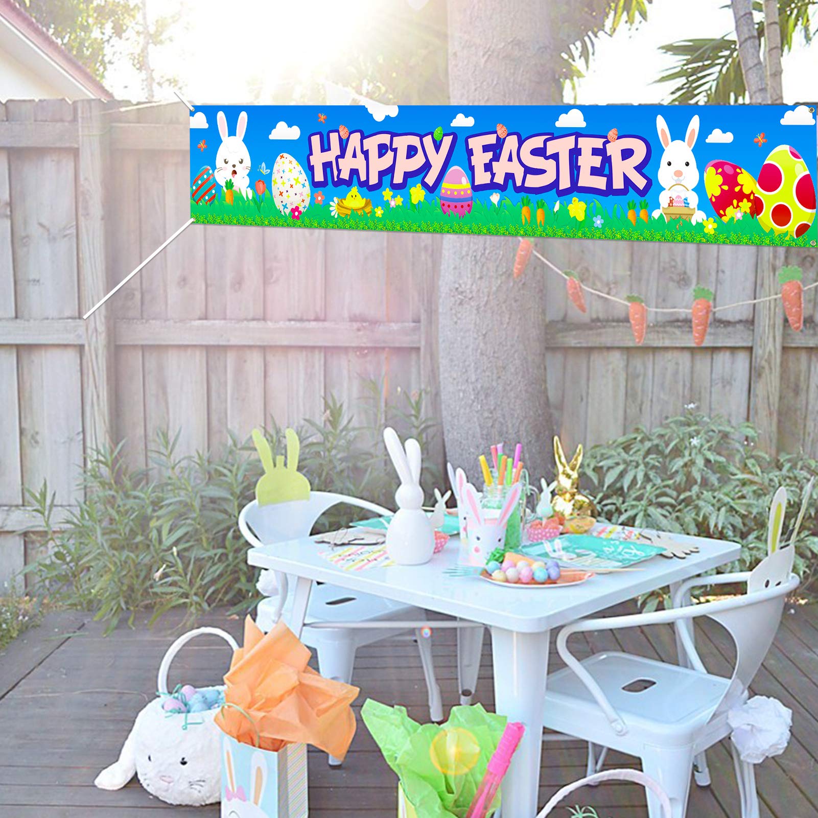 howaf-frohe-ostern-banner-stoff-180x30cm-hase-osterei image 4