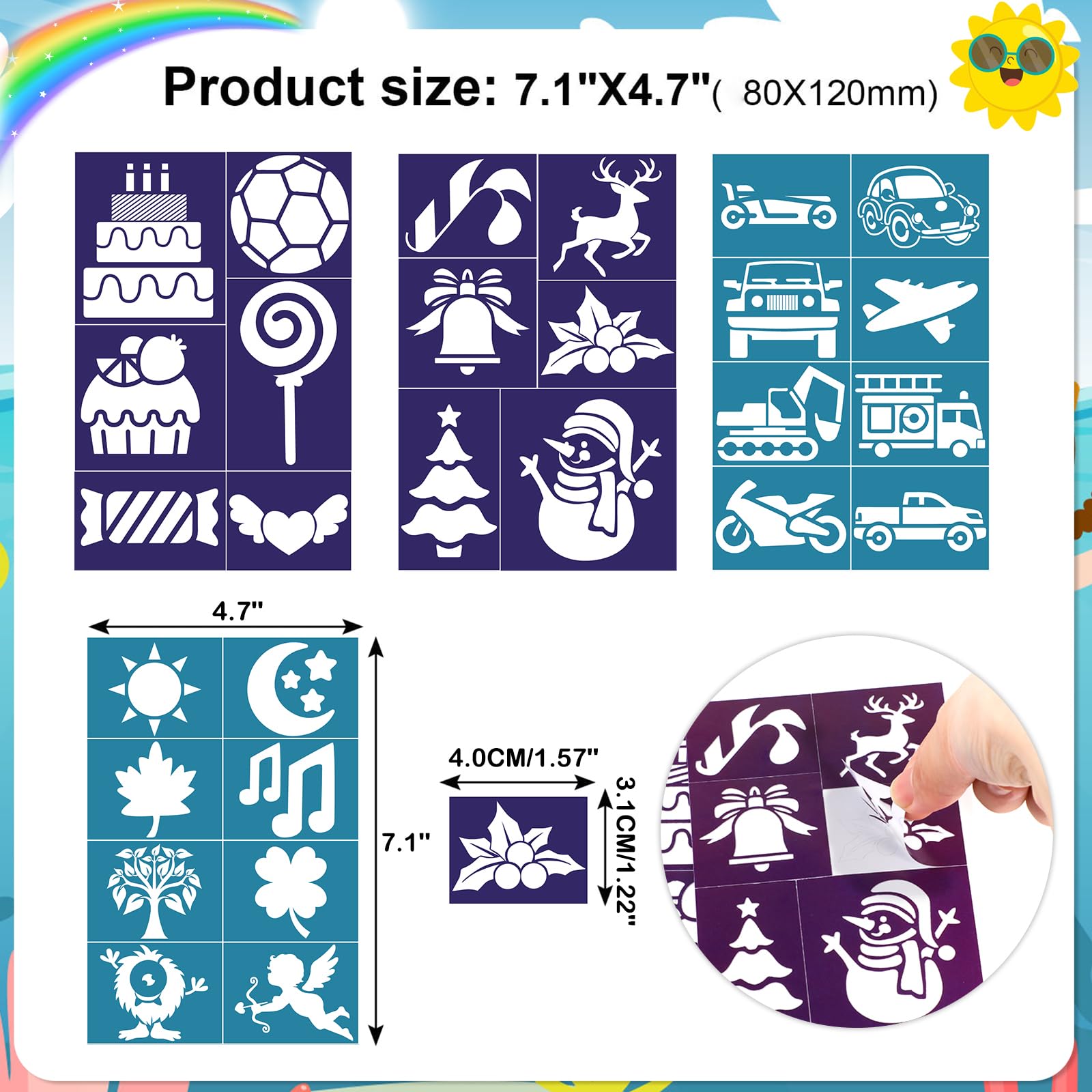 howaf-temporary-tattoos-schablonen-110-tlg-kinderschminken image 5