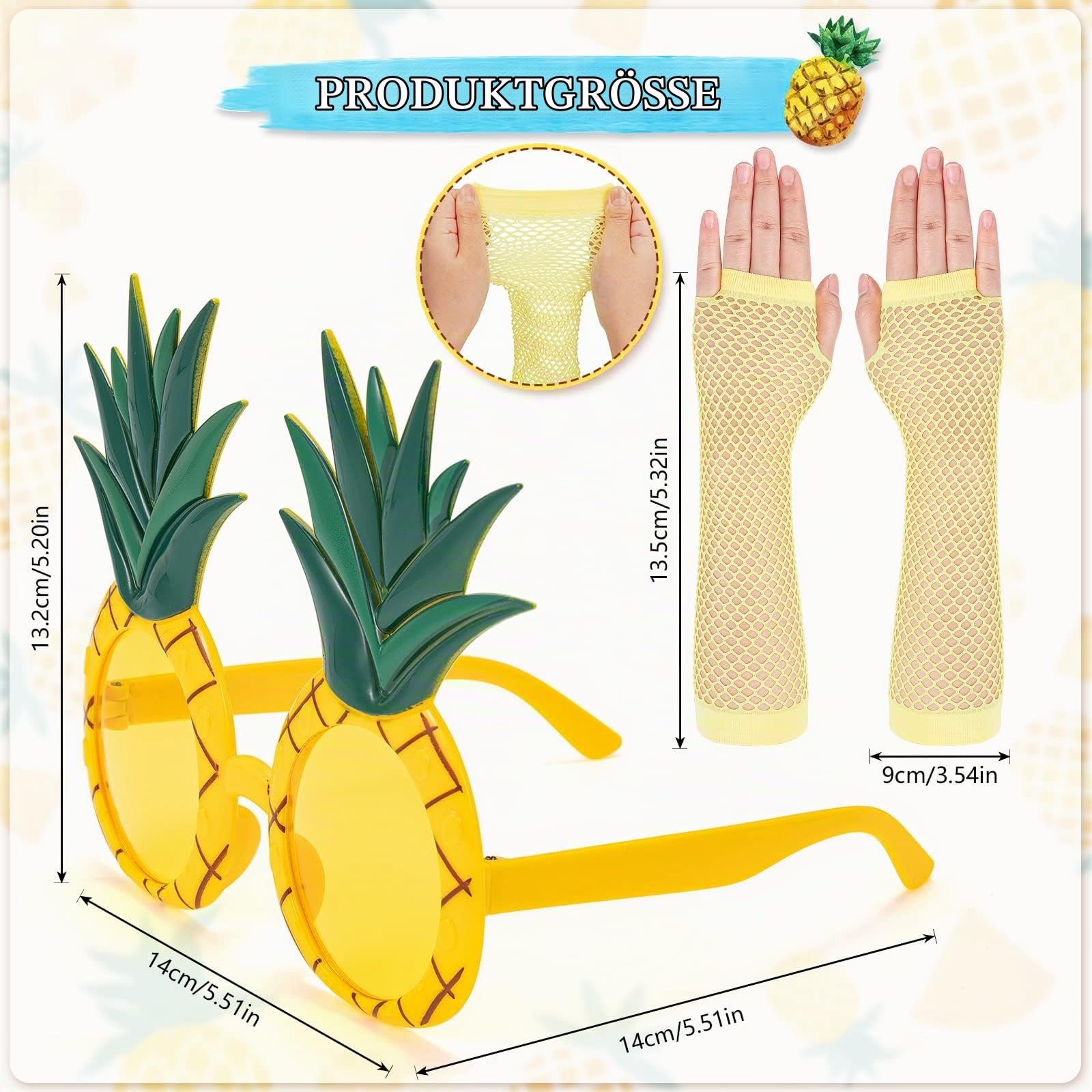 howaf-photo-booth-props-ananas-kost-m-damen-6-tlg-gelb image 3