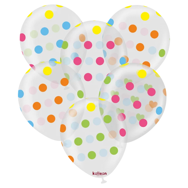 kalisan-party-polka-dots-luftballons-12-zoll-25-st-ck-transparent image 1