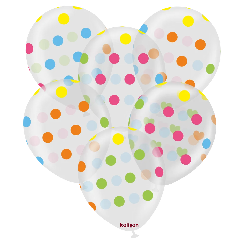 kalisan-party-polka-dots-luftballons-12-zoll-25-st-ck-transparent image 1