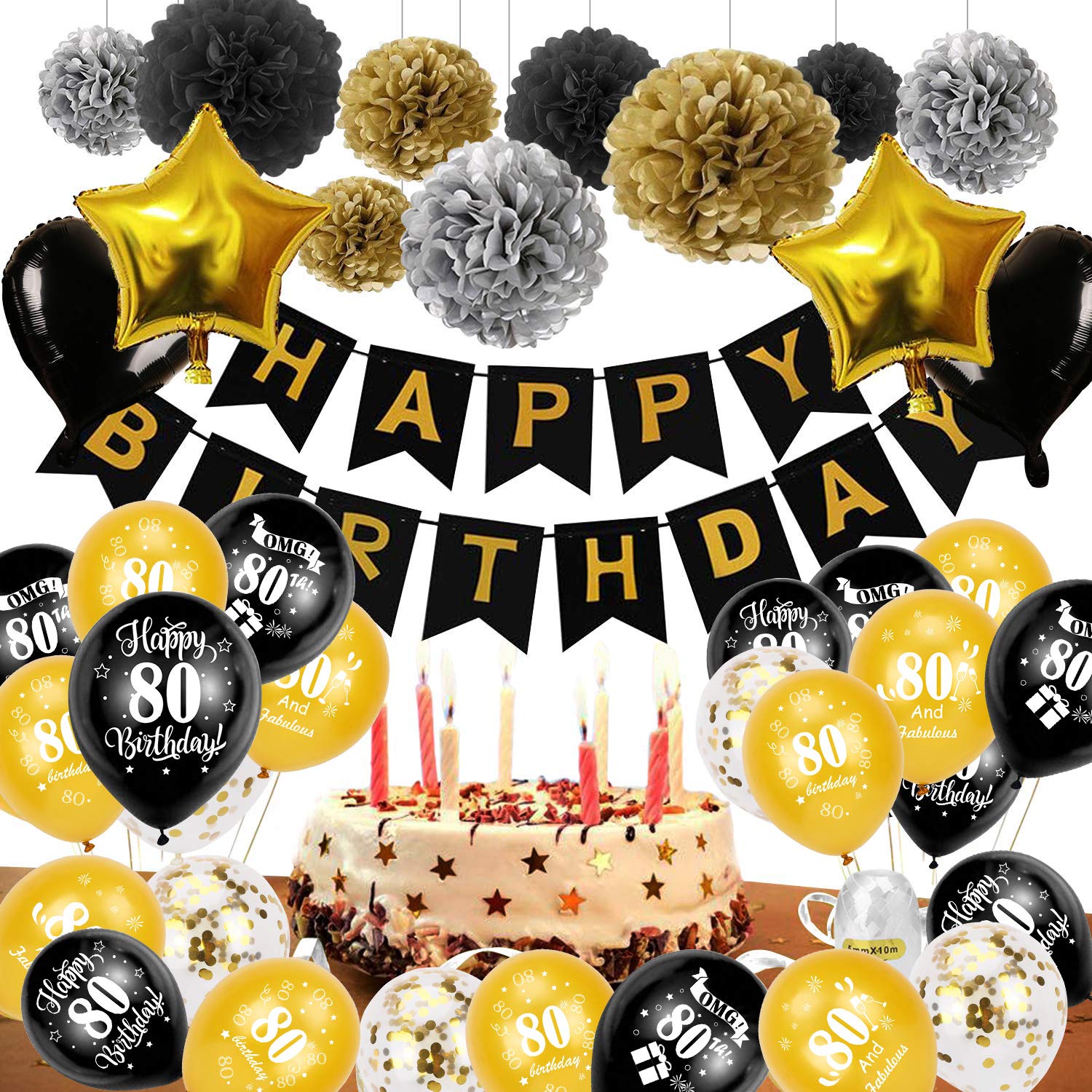 howaf-80-geburtstag-luftballons-schwarz-gold-30-st-ck image 5