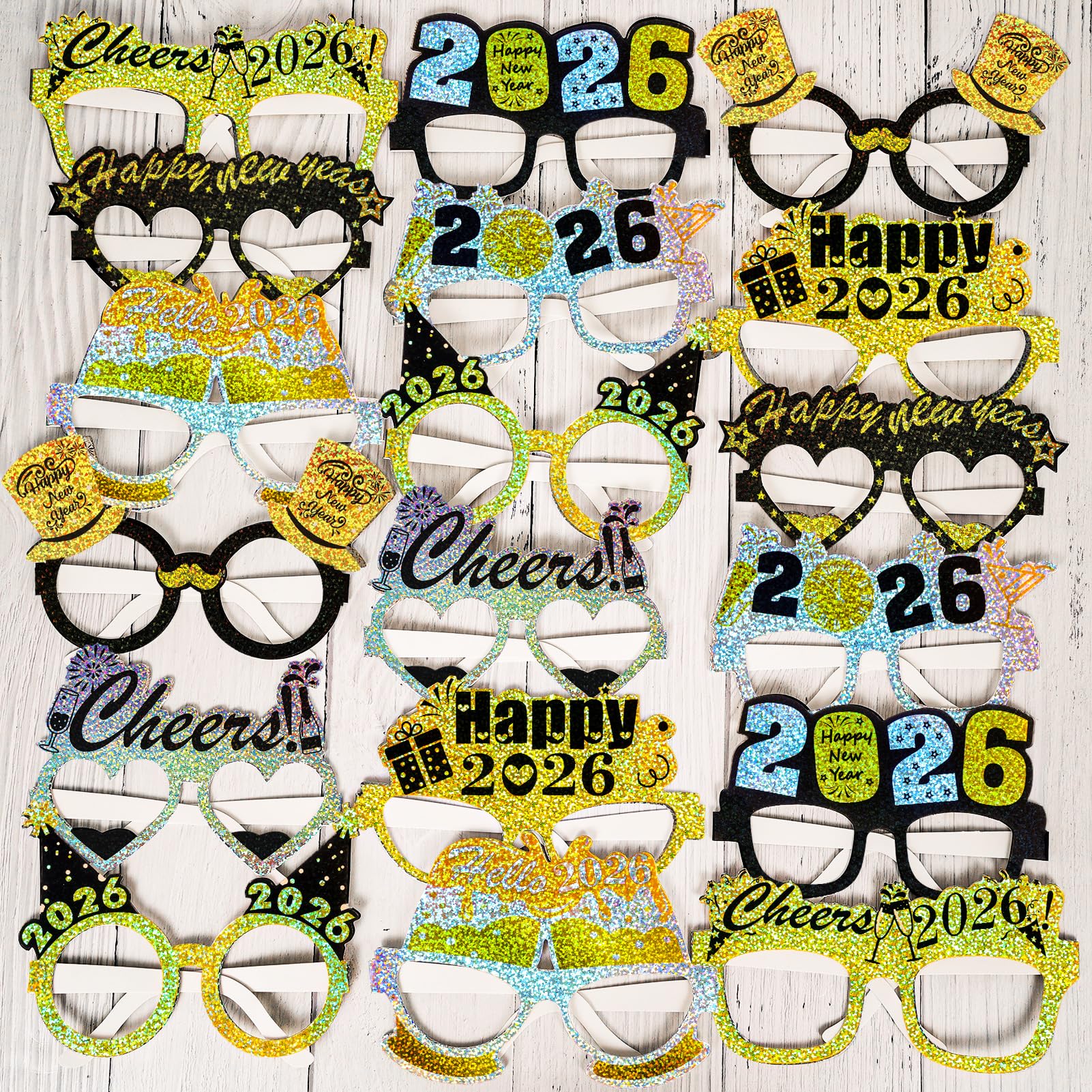 howaf-happy-new-year-papierbrille-18er-set-silvesterbrille-2026 image 4
