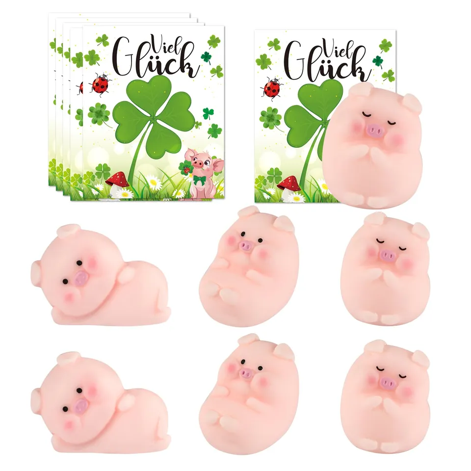 howaf-gl-cksschwein-silvester-6er-set-rosa-mit-karten image 1