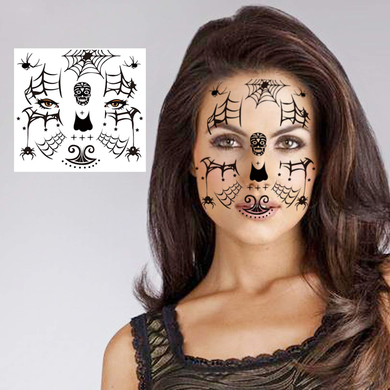 howaf-halloween-tempor-re-tattoos-spinnen-netz-10-blatt image 7