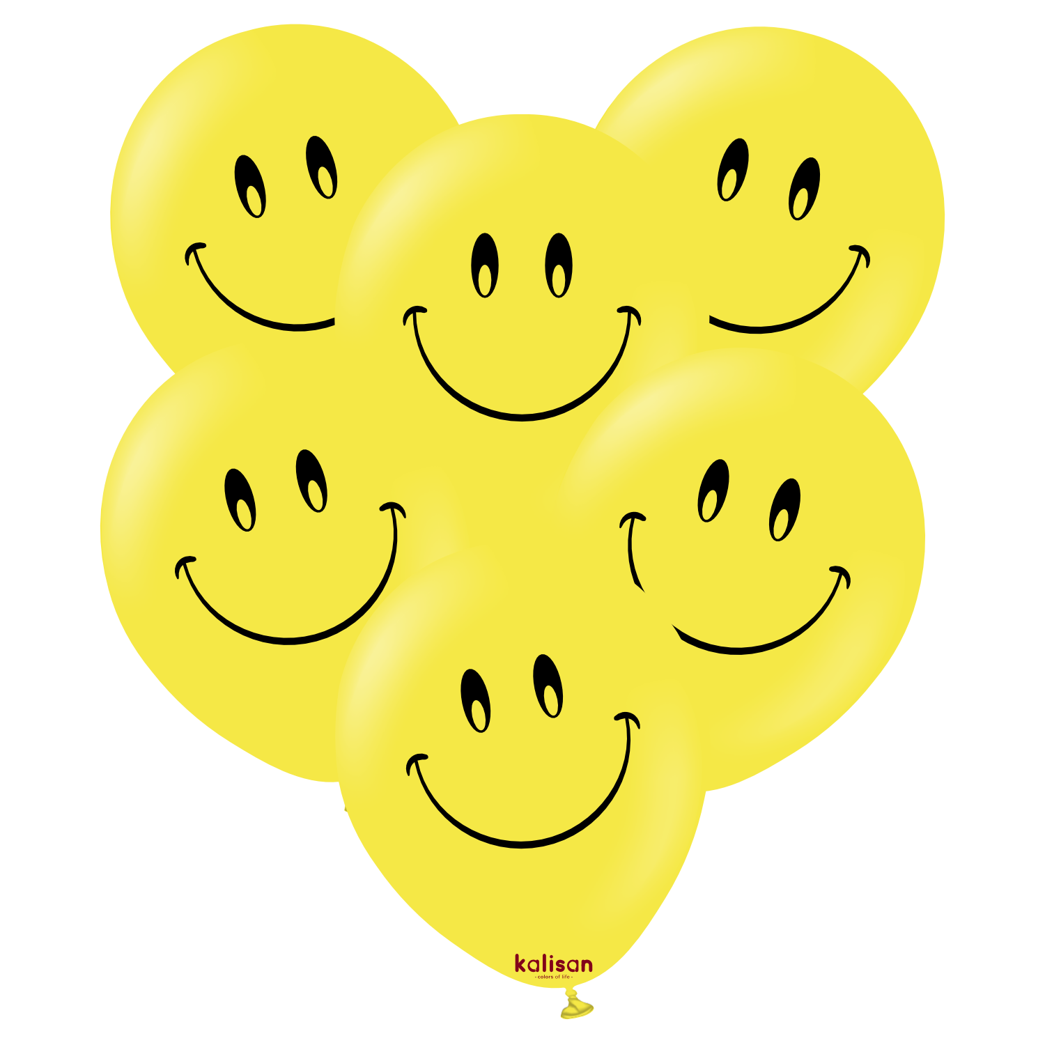 kalisan-party-theme-smiley-face-luftballons-25-st-ck-gelb image 1