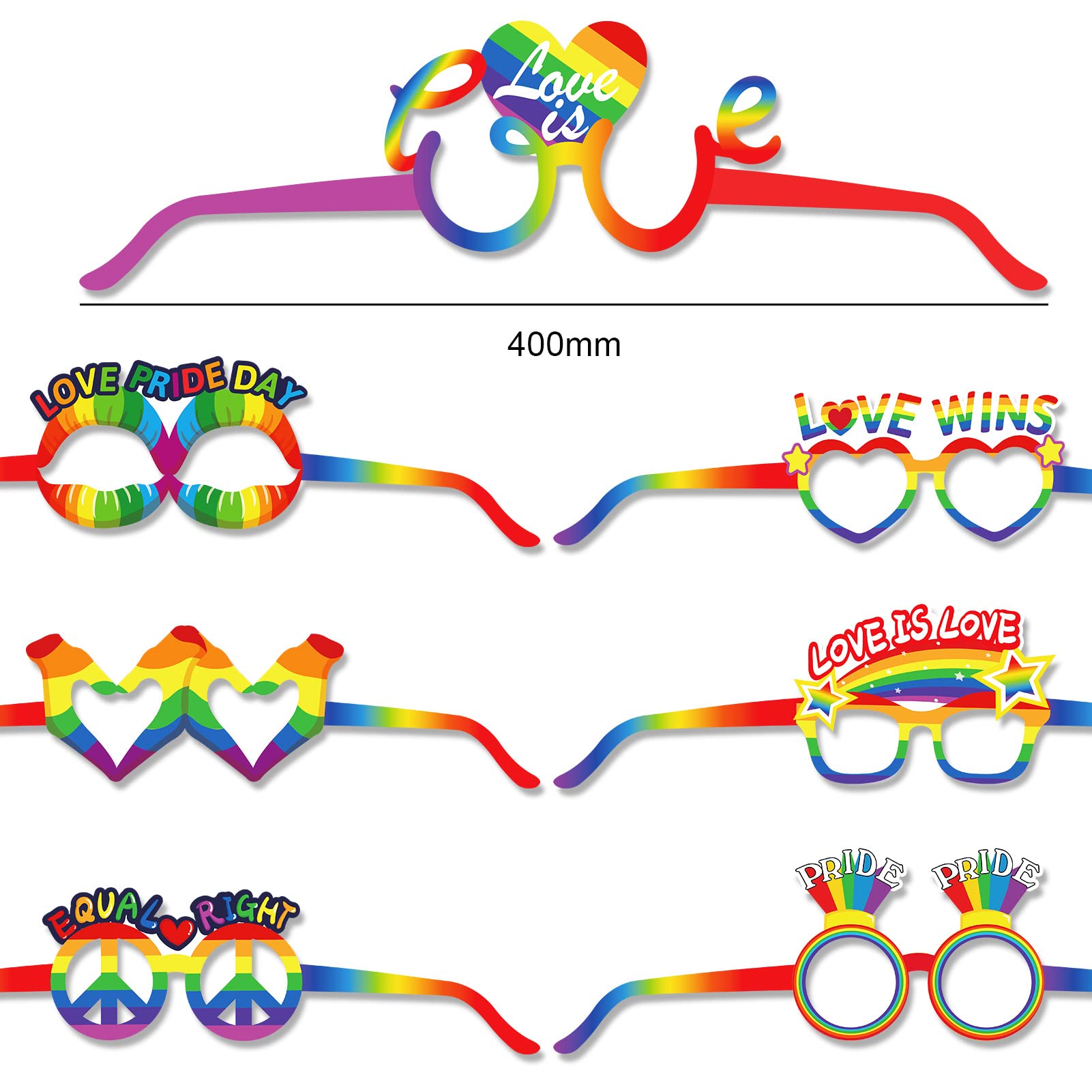 howaf-photo-booth-props-pride-partybrille-regenbogen-herz-26-st-ck image 2