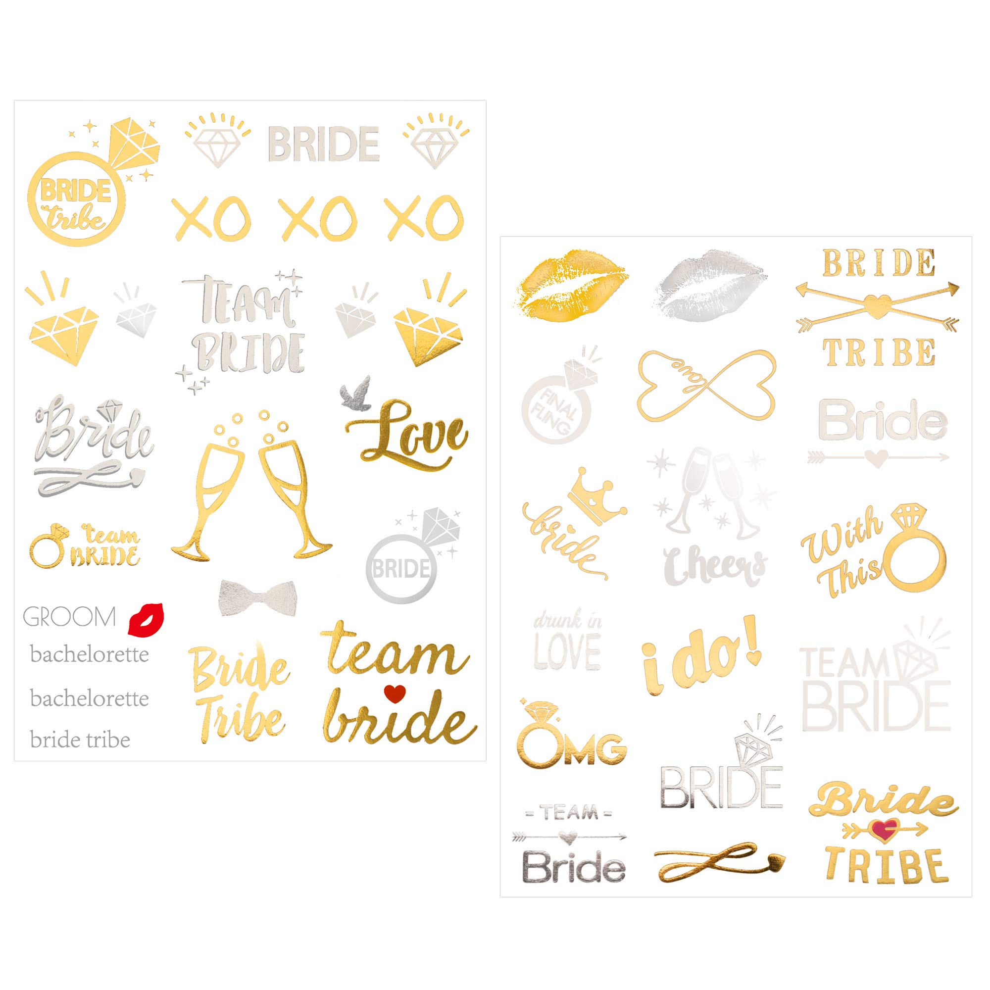 howaf-jga-tattoo-set-gold-134-st-ck-team-bride-hochzeit image 2
