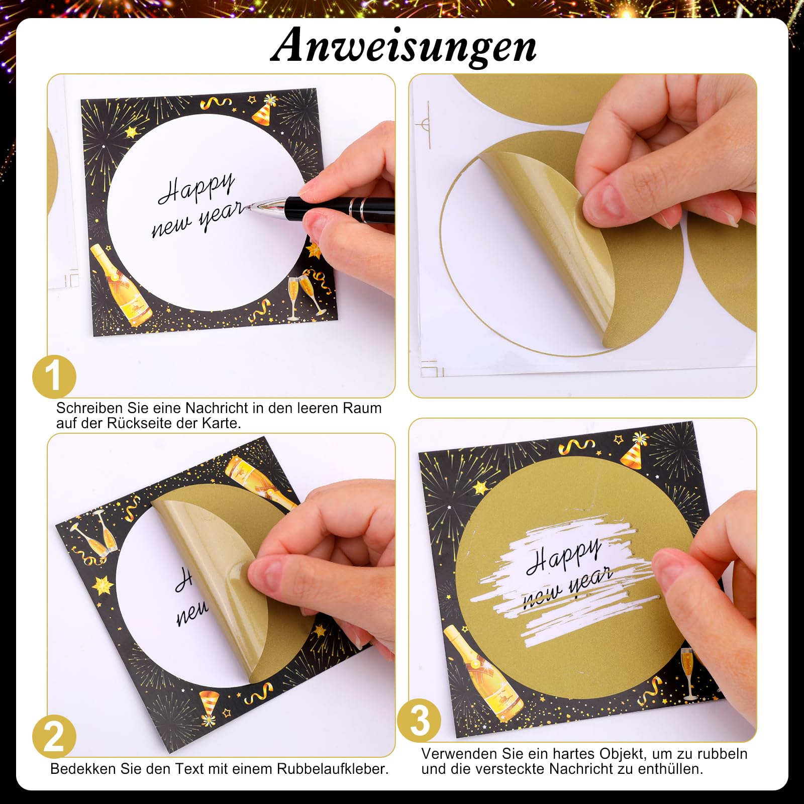 howaf-rubbelkarten-silvester-12-st-ck-happy-new-year-lose image 3