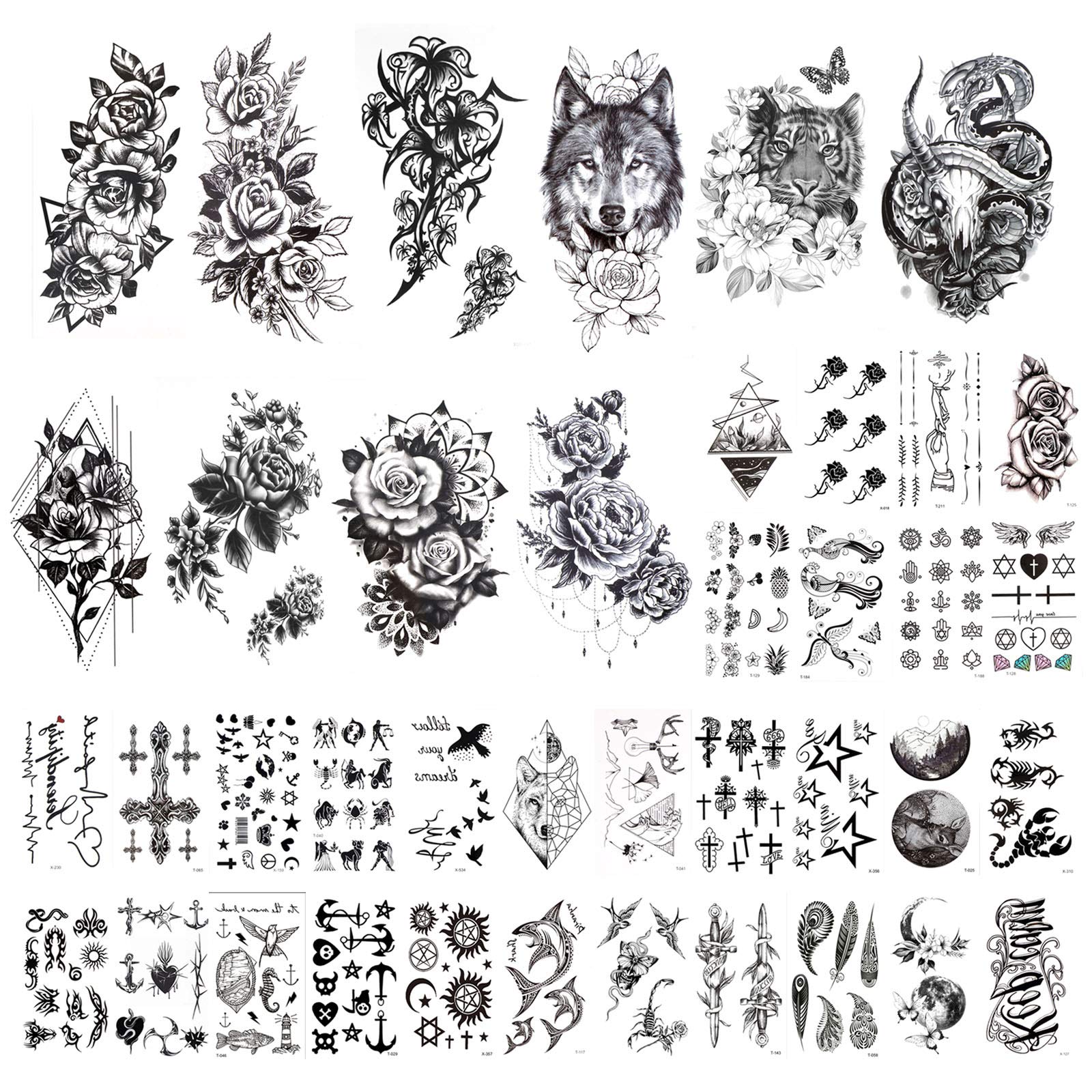 howaf-tempor-re-tattoos-schwarz-40-bl-tter-klein image 1