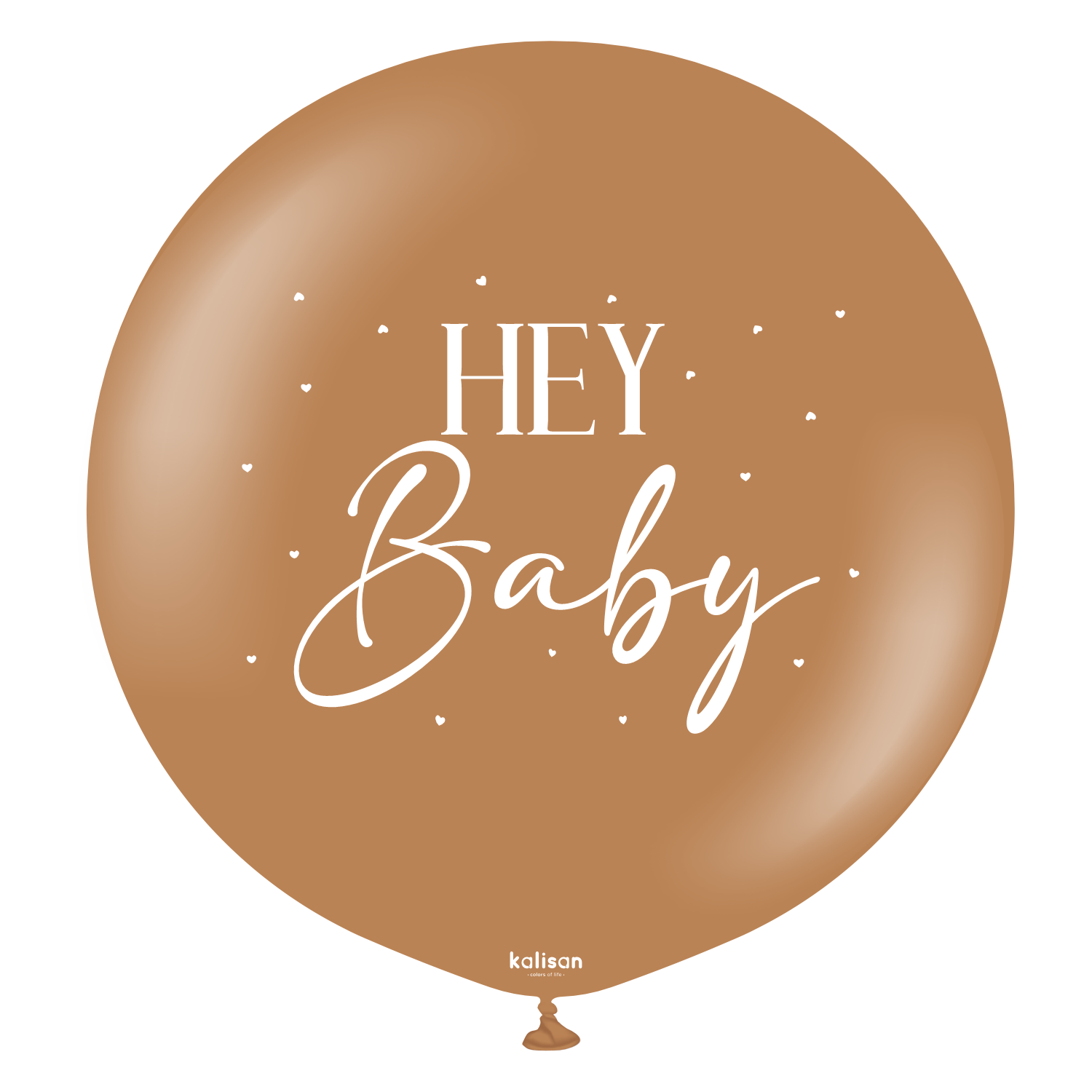 kalisan-gender-reveal-hey-baby-luftballon-36-karamell-1-stk image 1