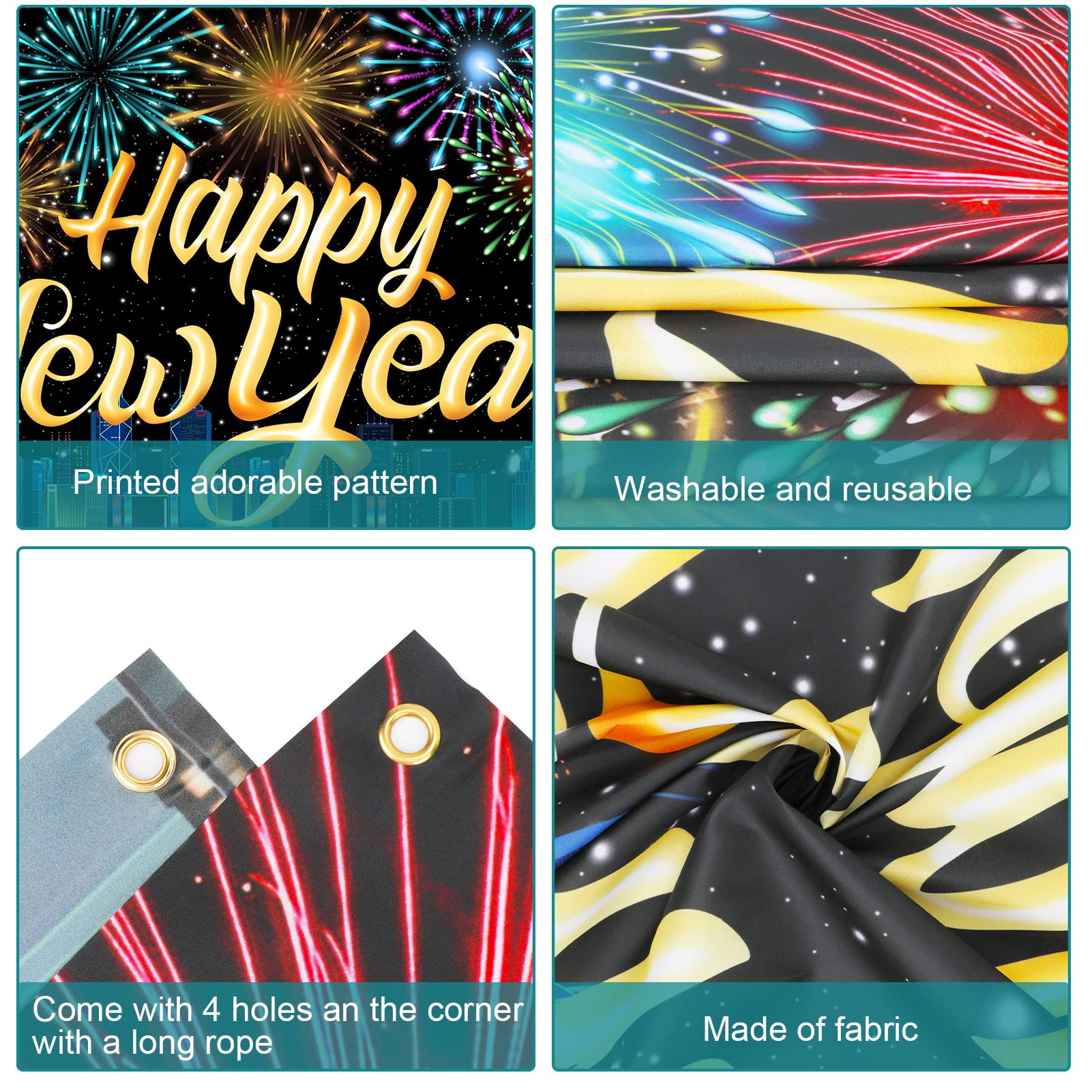 howaf-happy-new-year-banner-stoff-185x110cm-silvester-deko-2027 image 3