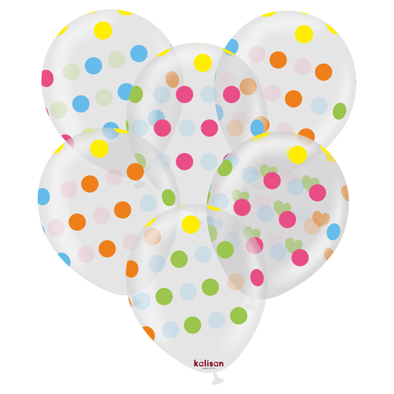 kalisan-party-polka-dots-luftballons-12-zoll-25-st-ck-transparent image 1