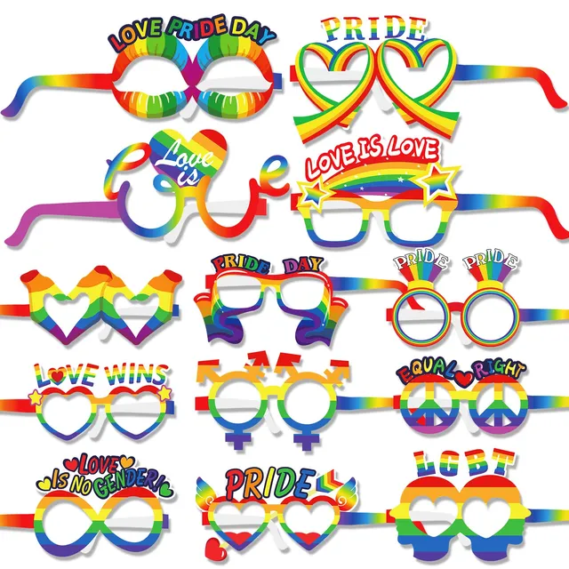 howaf-photo-booth-props-pride-partybrille-regenbogen-herz-26-st-ck image 1