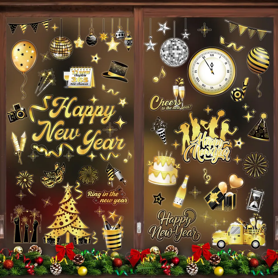 howaf-happy-new-year-fenstersticker-silvester-9-blatt-pvc image 1