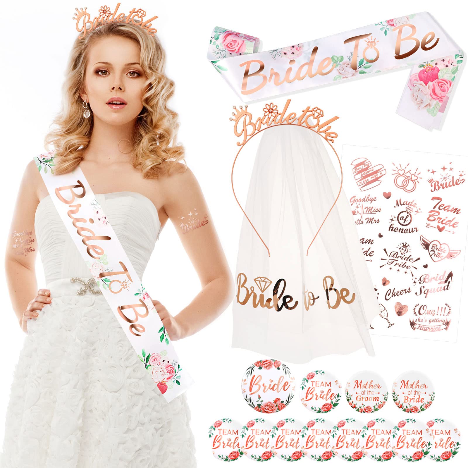 howaf-jga-deko-accessoires-16-teiliges-bride-to-be-set-ros-gold image 1