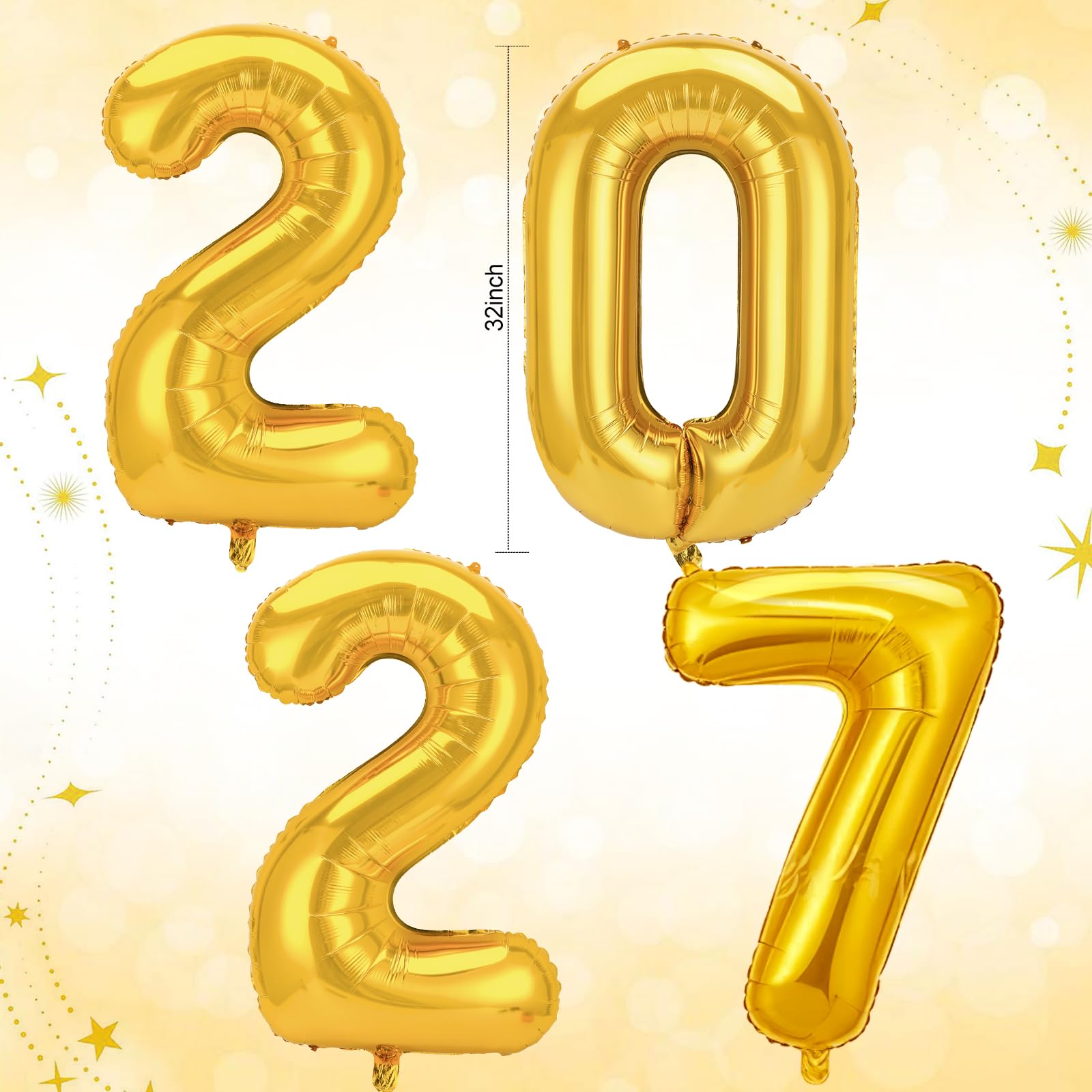 howaf-silvester-deko-2027-schwarz-gold-53tlg-ballons-girlande image 3