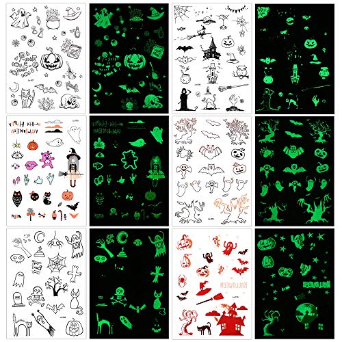 howaf-temporary-tattoos-halloween-kinder-leuchtend-150-st-ck image 7