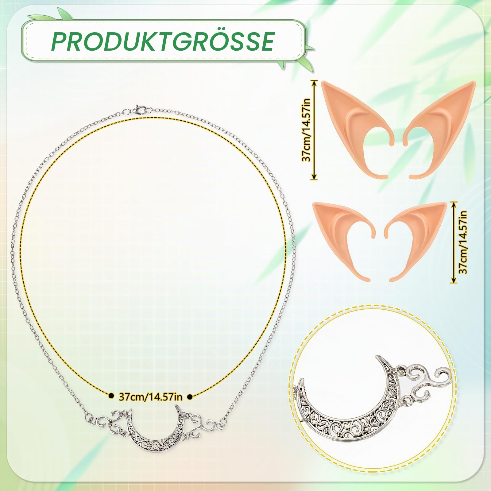 howaf-elfen-kost-m-damen-set-elfenohren-kopfkette-handschuhe image 2