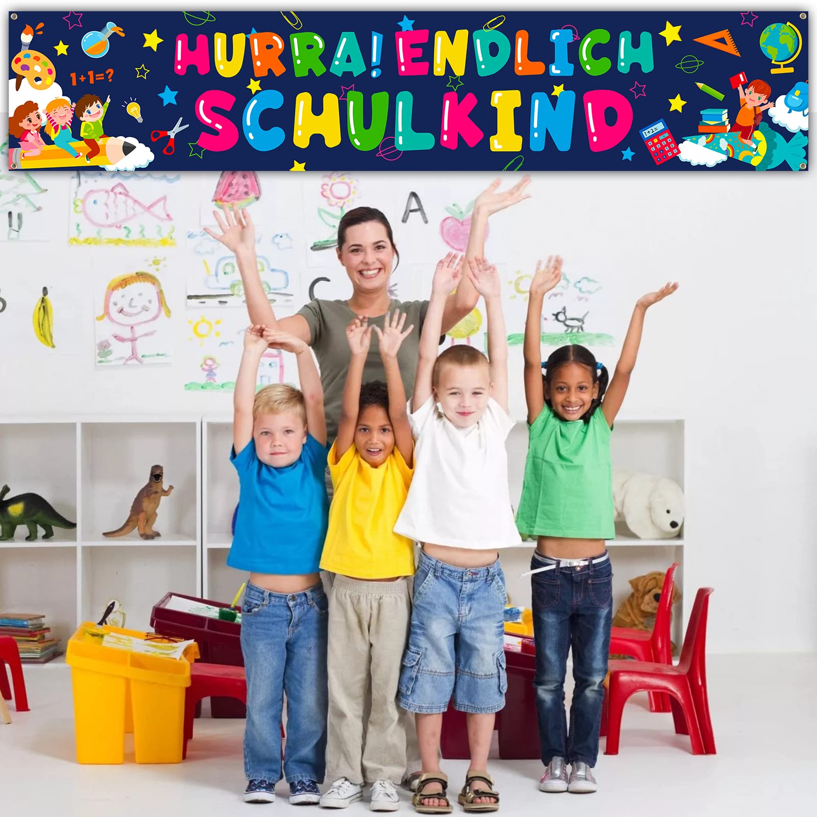 howaf-endlich-schulkind-banner-stoff-schulanfang-deko-2-st-ck image 7