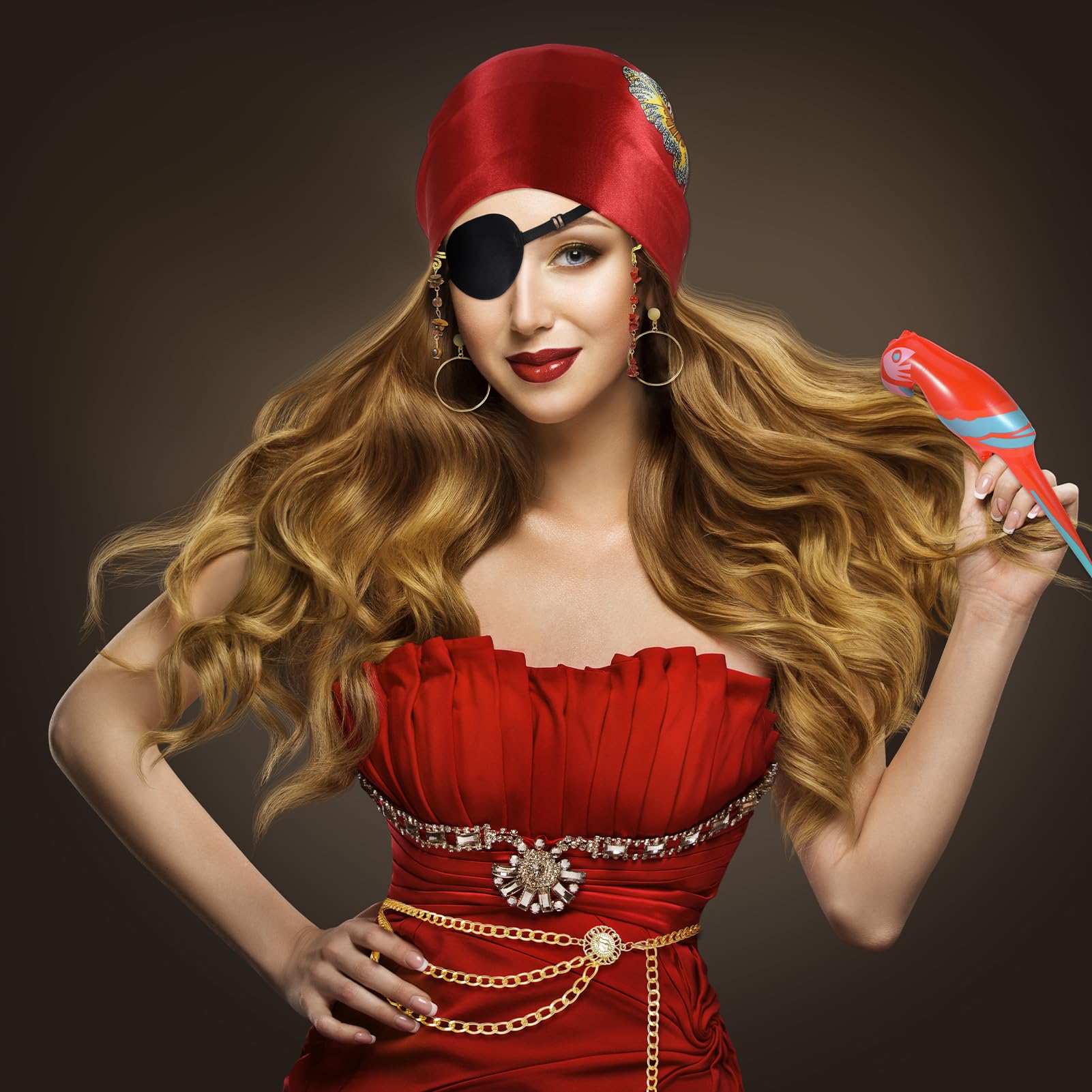 howaf-piratenkost-m-damen-rot-accessoire-set-fasching image 7