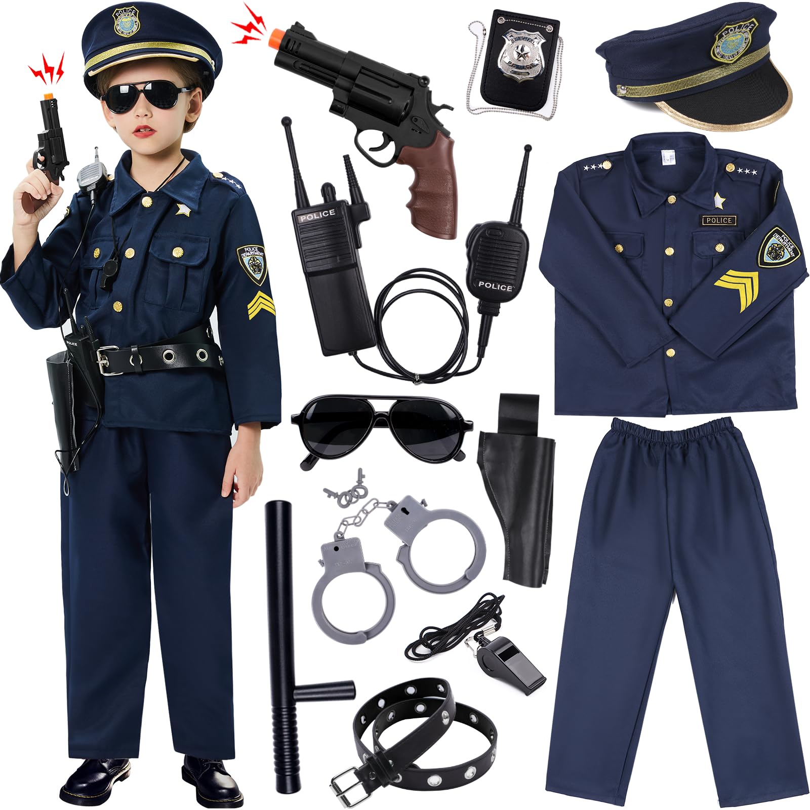 tacobear-costume-polizei-kost-m-kinder-12-tlg-mit-ausr-stung image 1