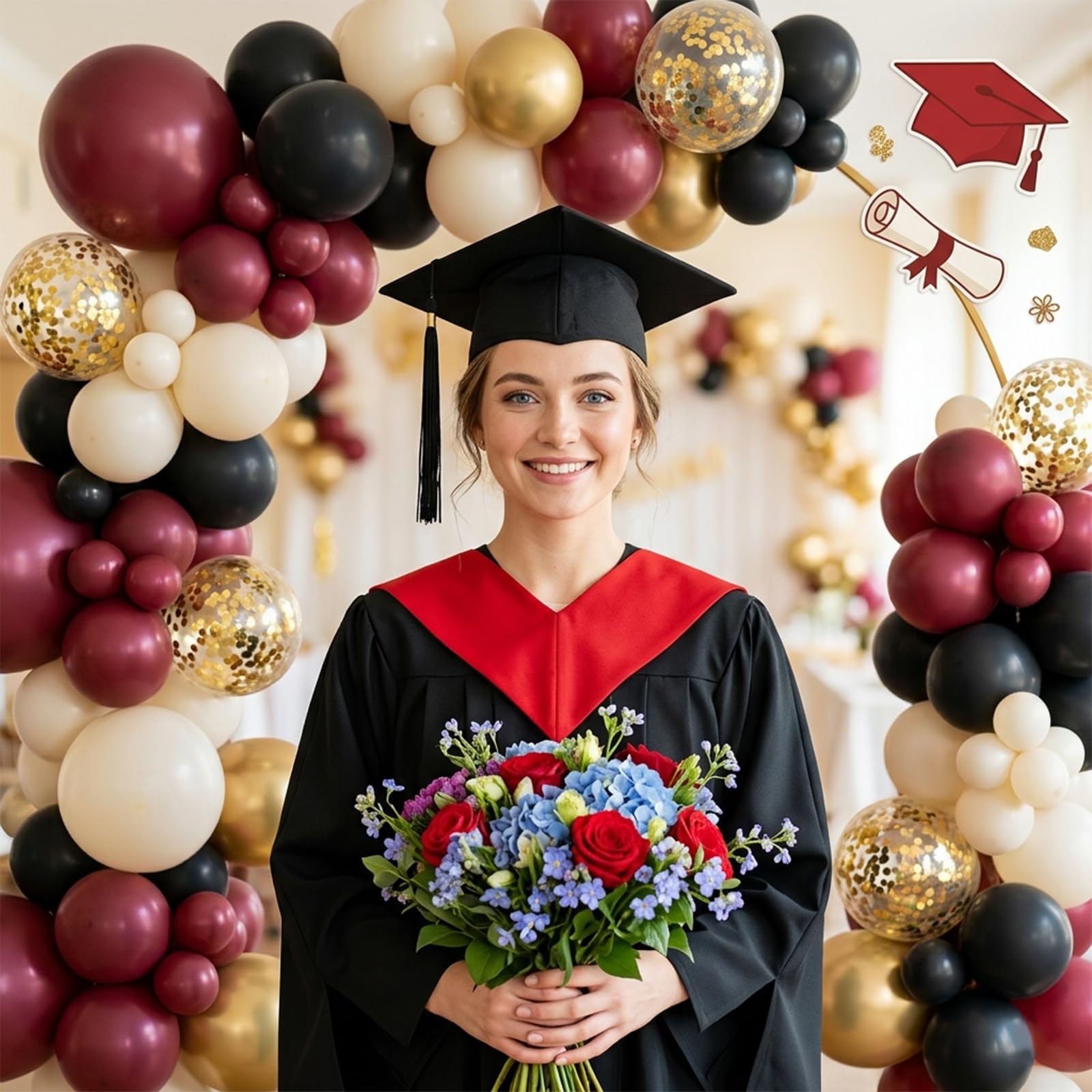 qifu-luftballons-bordeaux-50-st-ck-12-zoll-weinrot-latex image 6